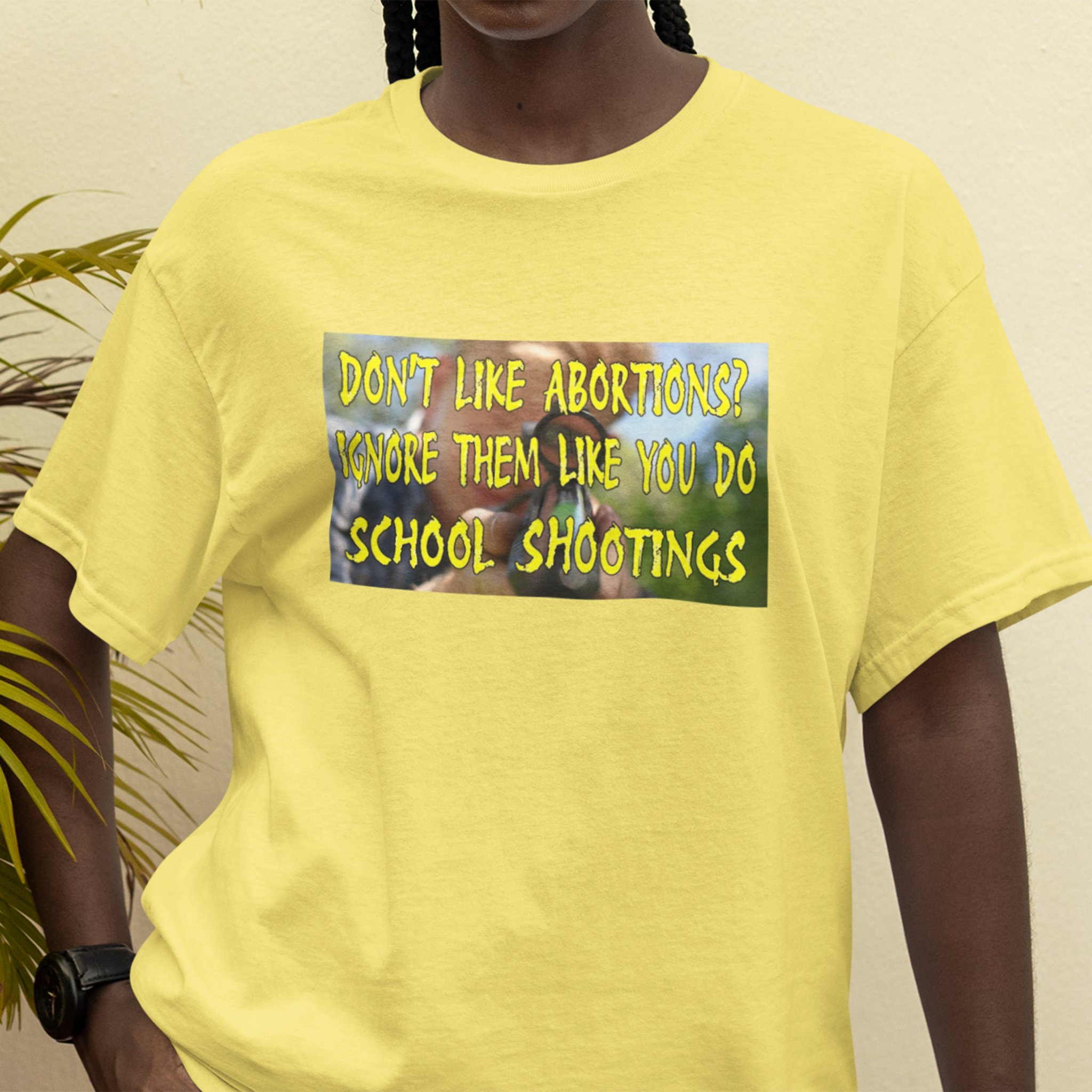 SCHOOL SHOOTINGS T-SHIRT/YELLOW