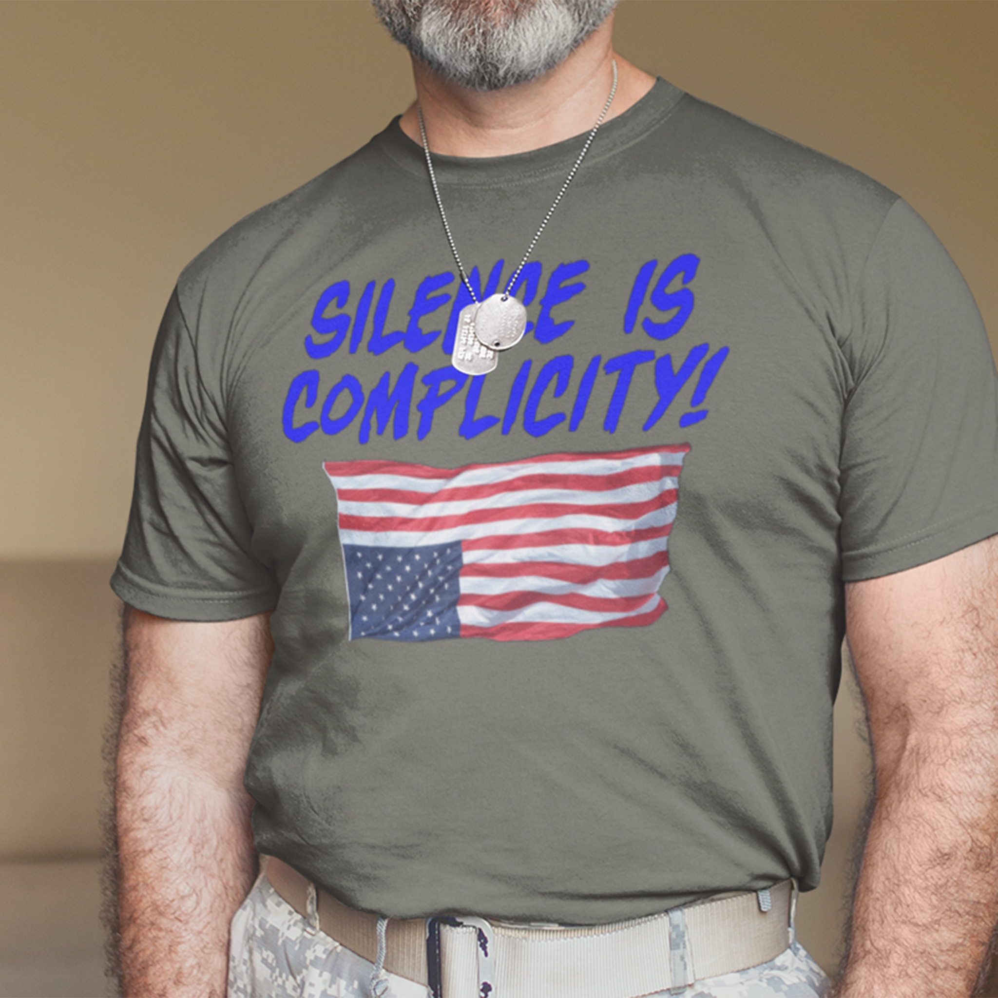 SILENCE IS COMPLICITY T-SHIRT/ARMY