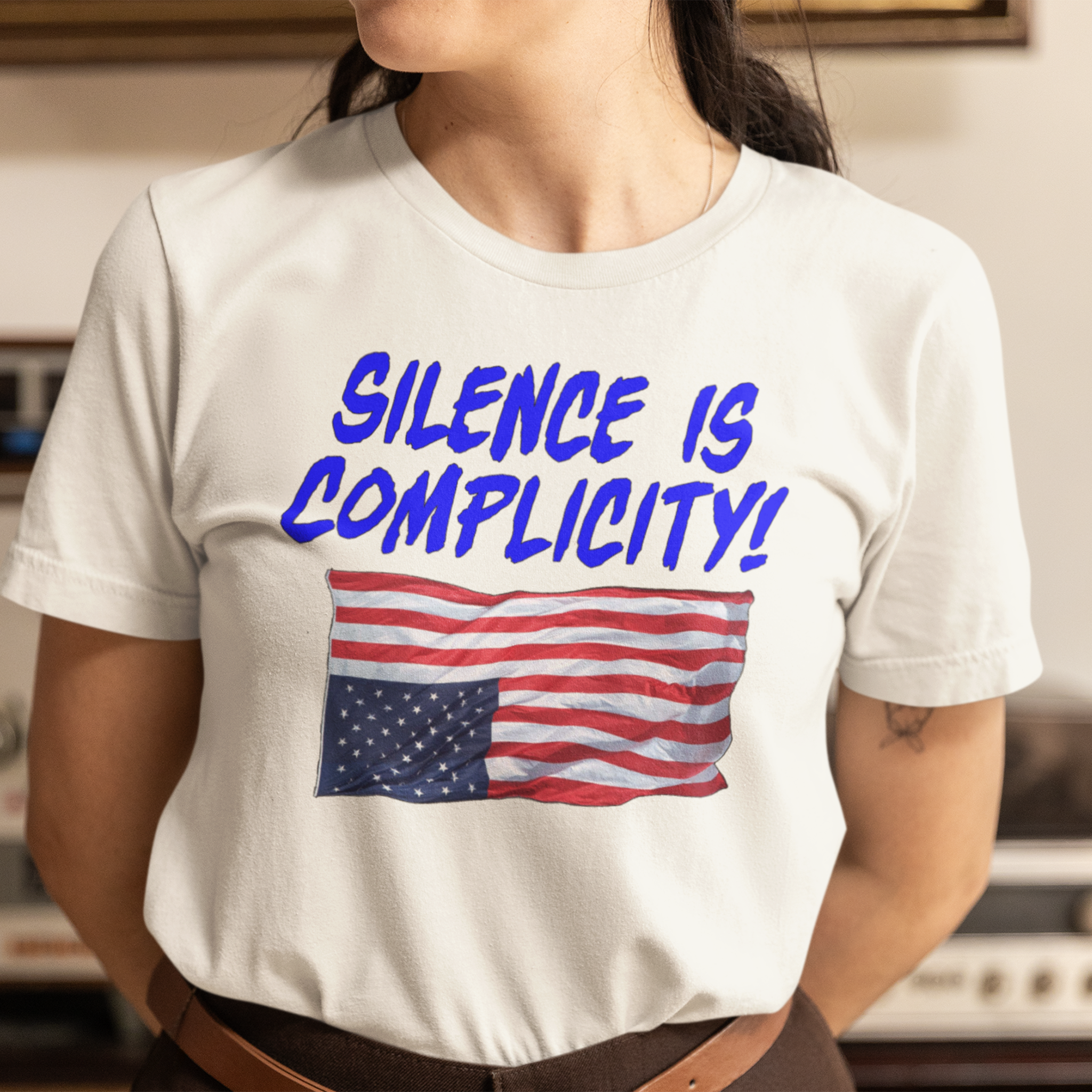 SILENCE IS COMPLICITY T-SHIRT/WHITE