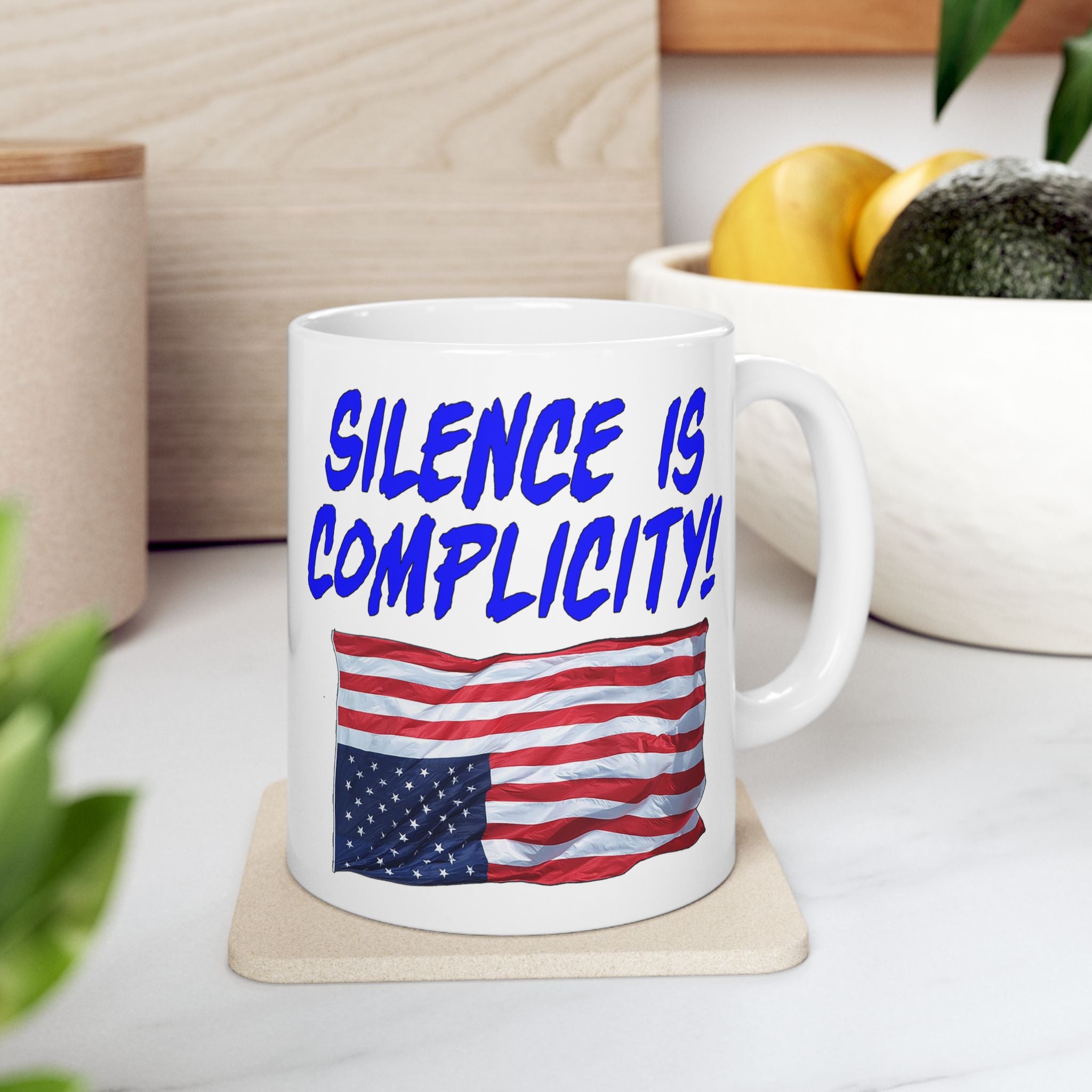 SILENCE IS COMPLICITY CERAMIC MUG/WHITE