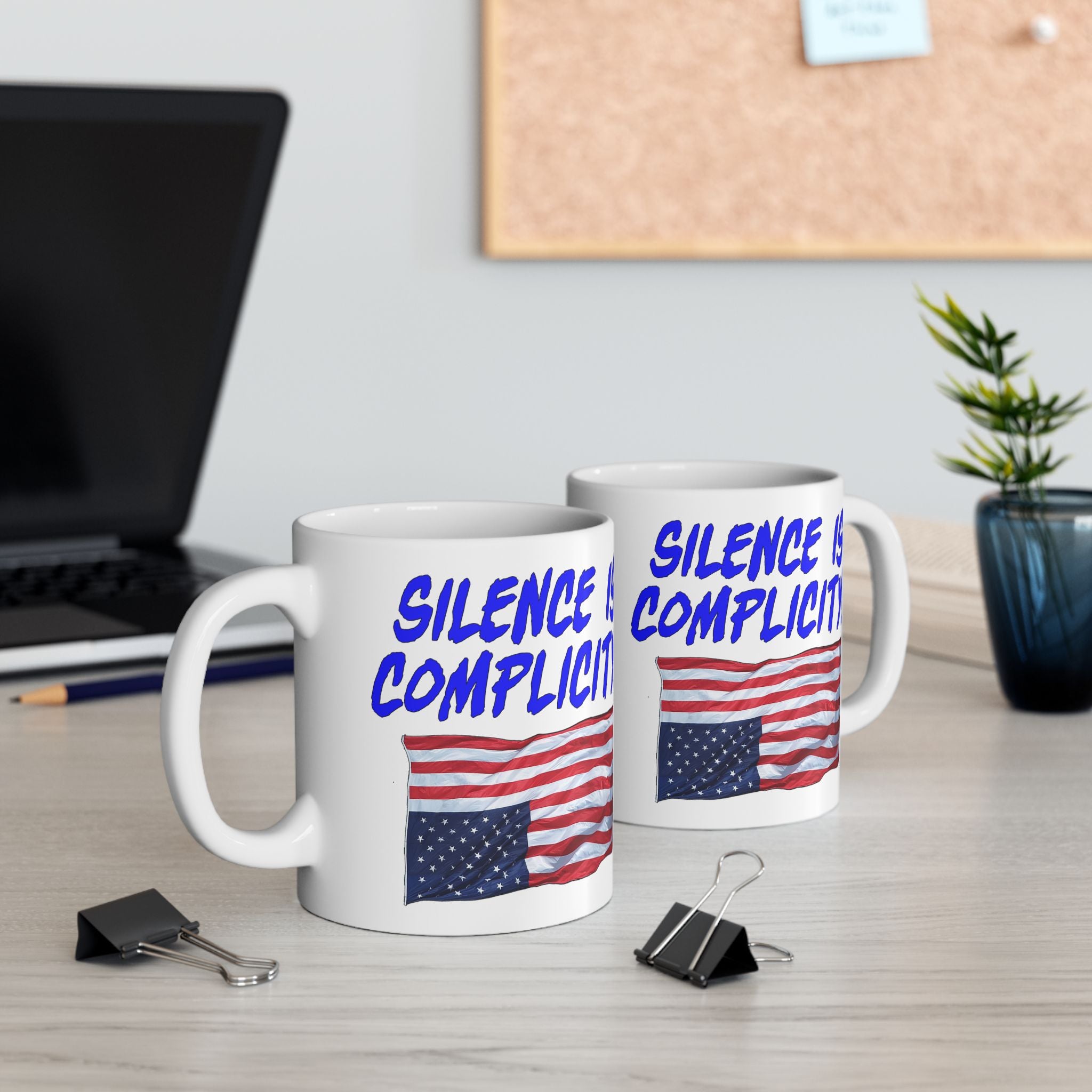 SILENCE IS COMPLICITY CERAMIC MUG/WHITE