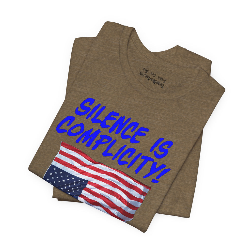 SILENCE IS COMPLICITY T-SHIRT/HEATHER OLIVE