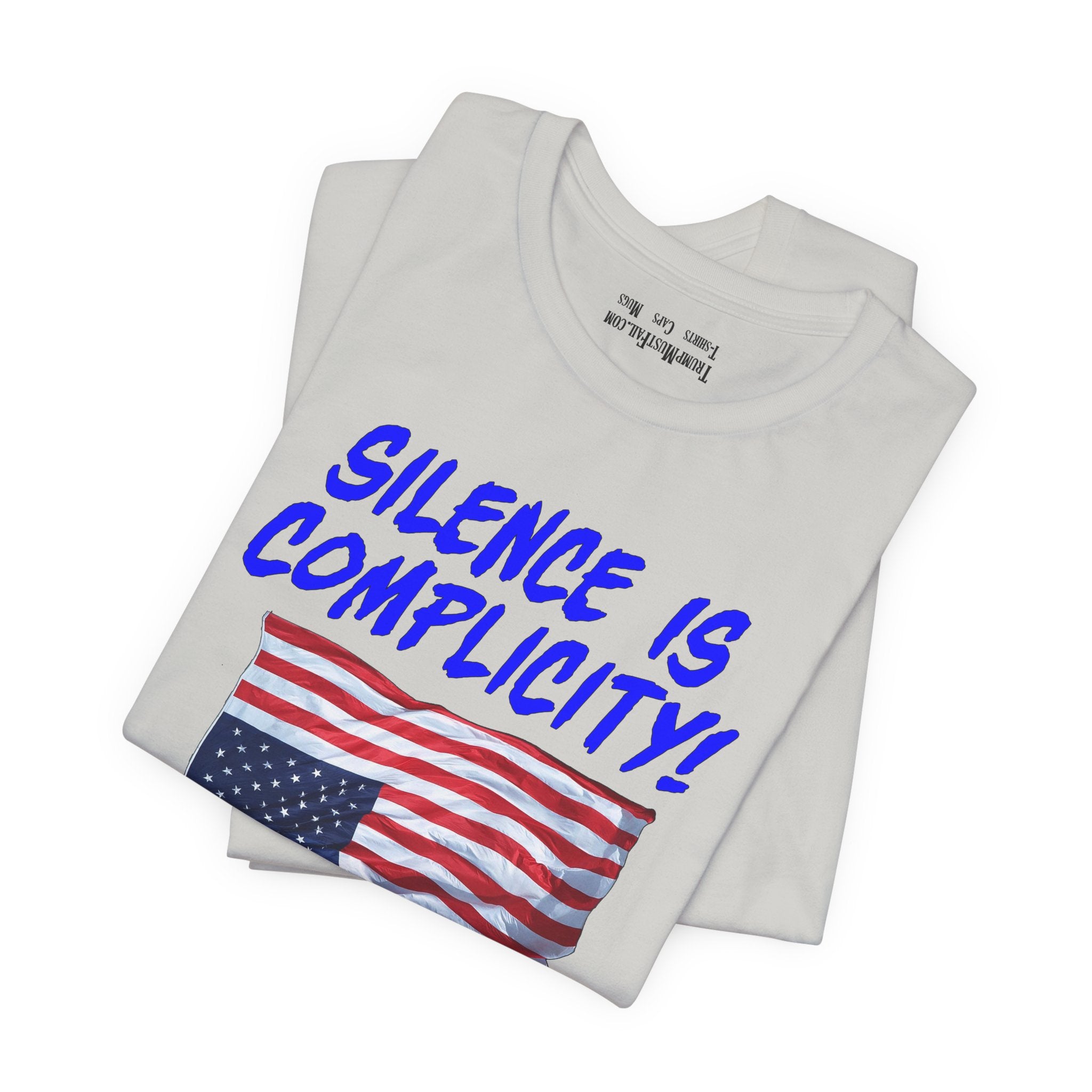 SILENCE IS COMPLICITY T-SHIRT/SILVER