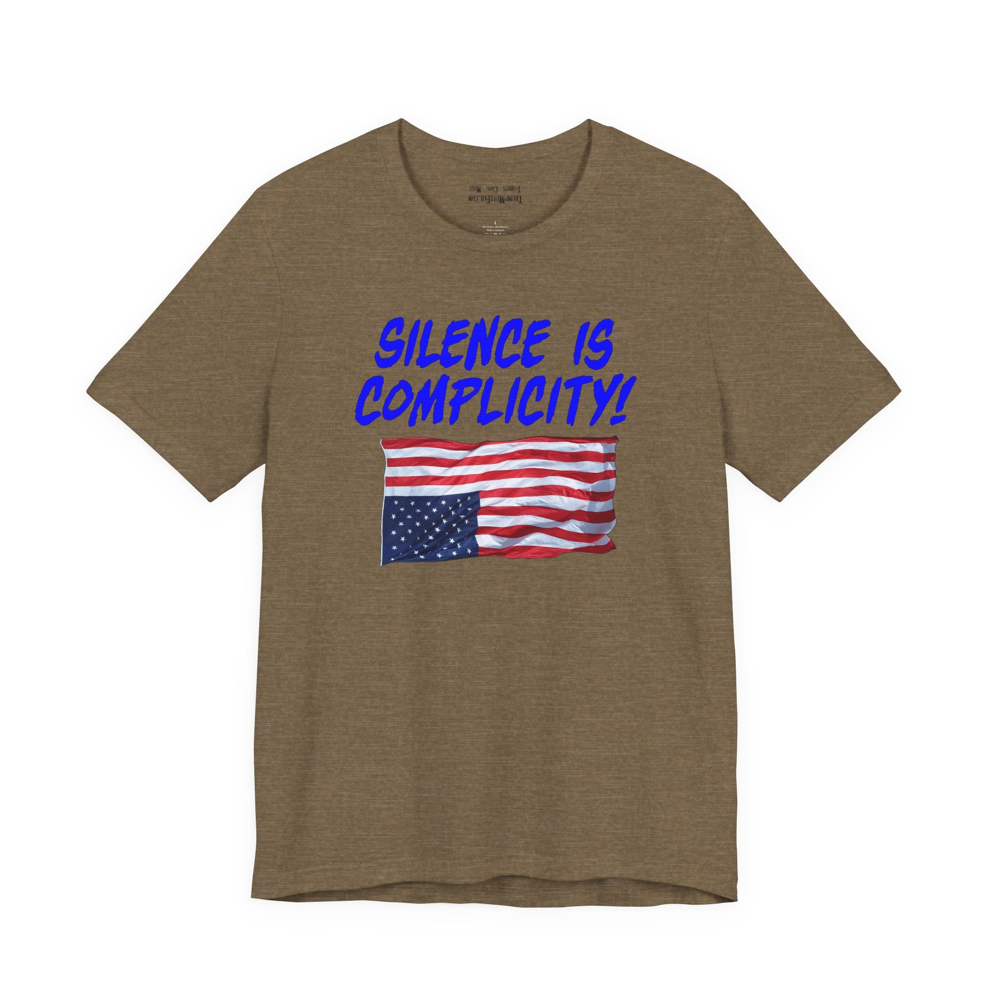 SILENCE IS COMPLICITY T-SHIRT/HEATHER OLIVE