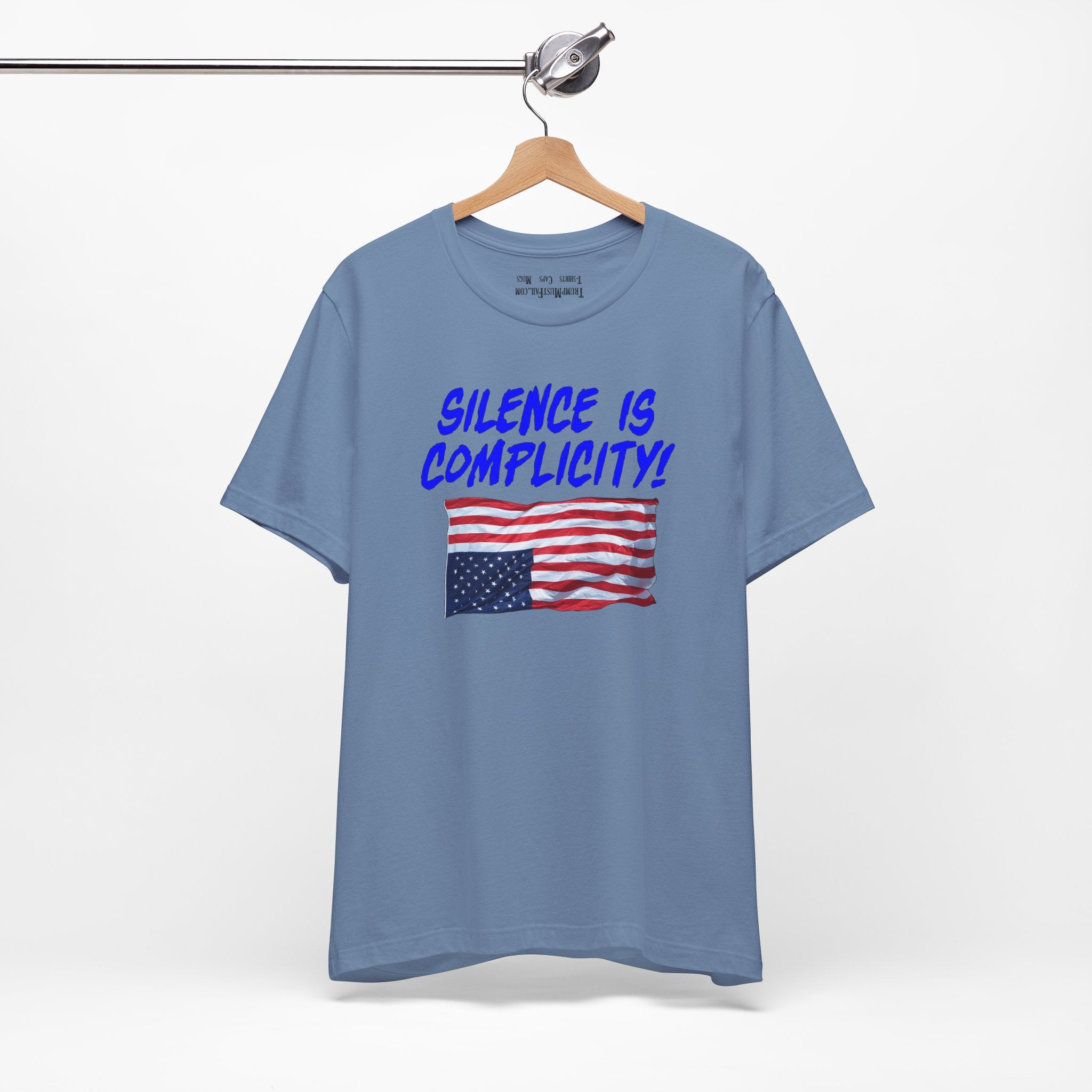 SILENCE IS COMPLICITY T-SHIRT/STEEL BLUE
