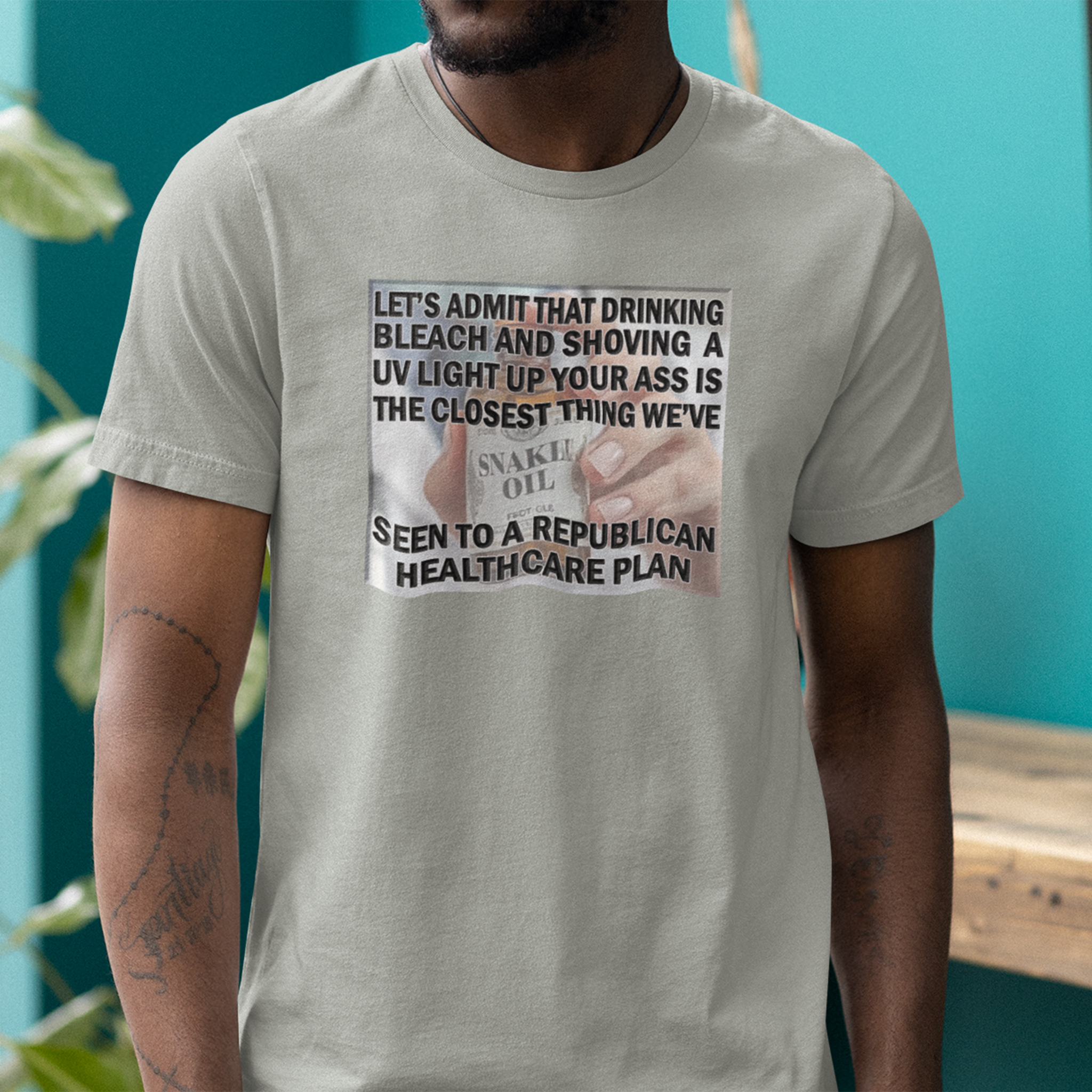 SNAKE OIL T-SHIRT/ATHLETIC HEATHER