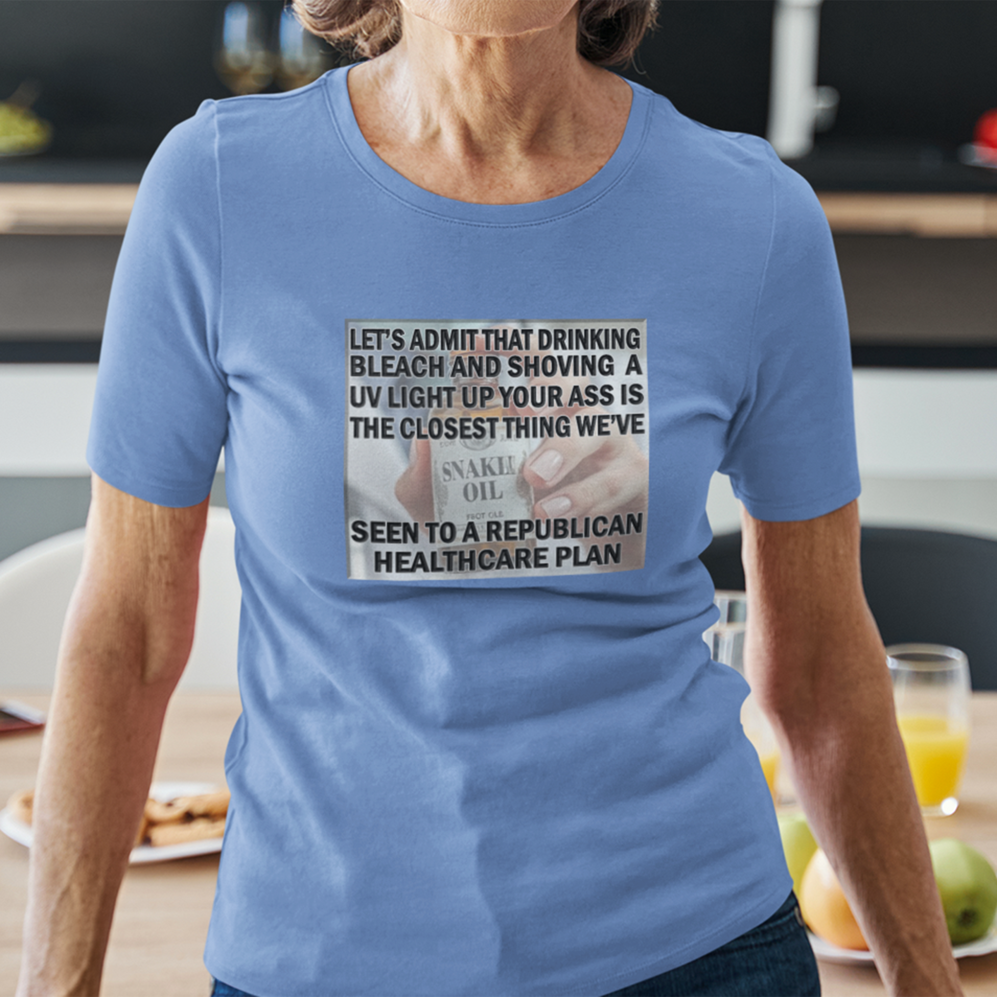 SNAKE OIL T-SHIRT/HEATHER COLUMBIA BLUE