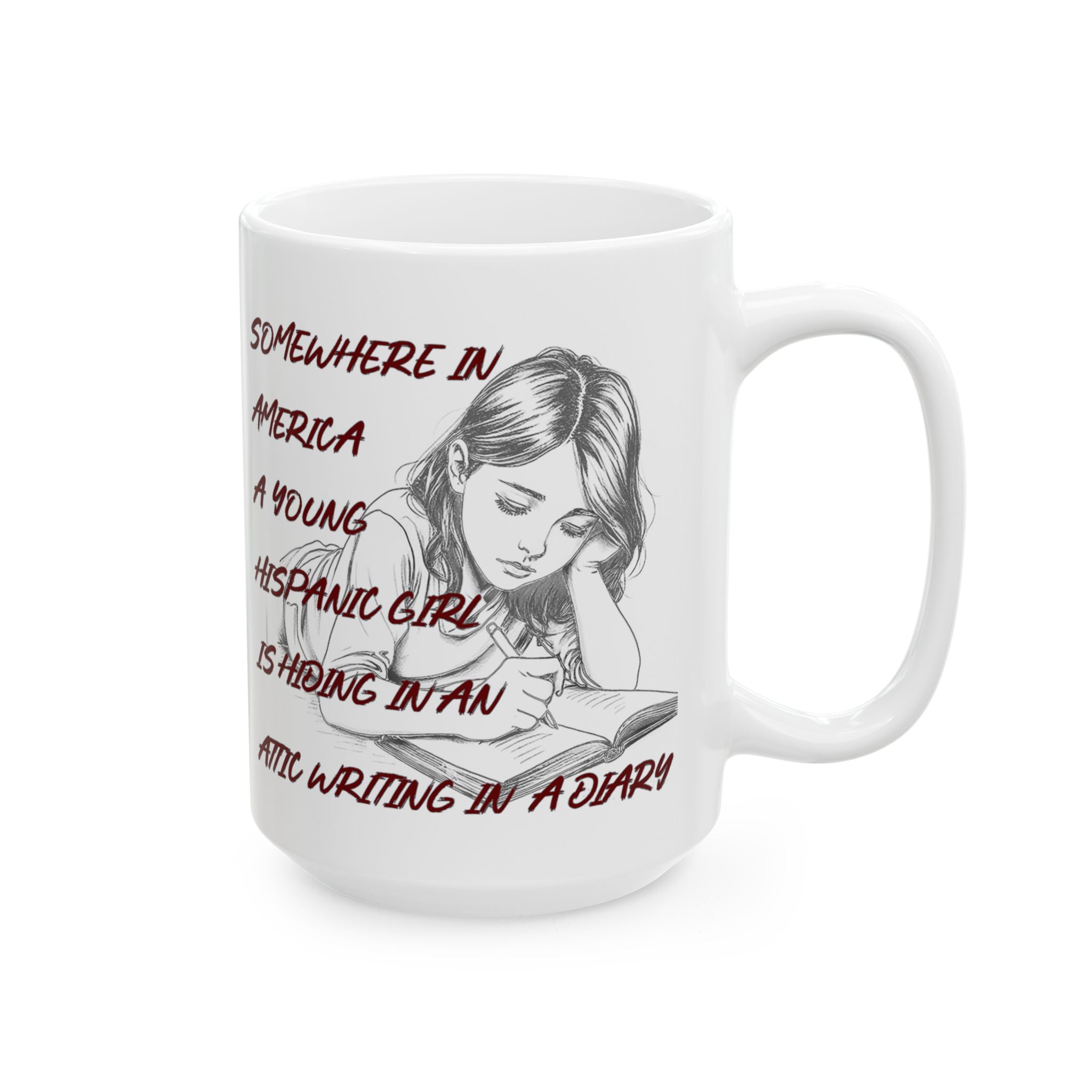 SOMEWHERE IN AMERICA CERAMIC MUG/WHITE