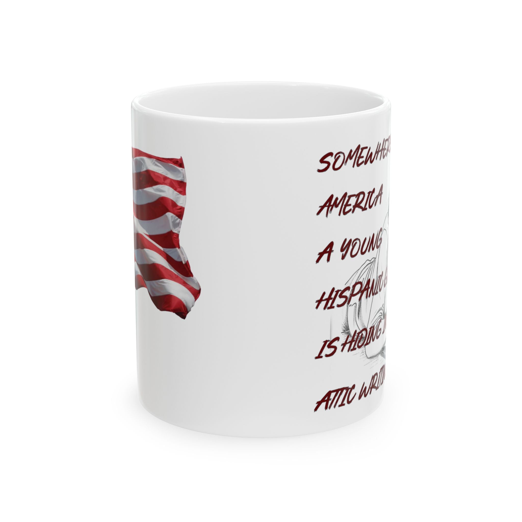 SOMEWHERE IN AMERICA CERAMIC MUG/WHITE