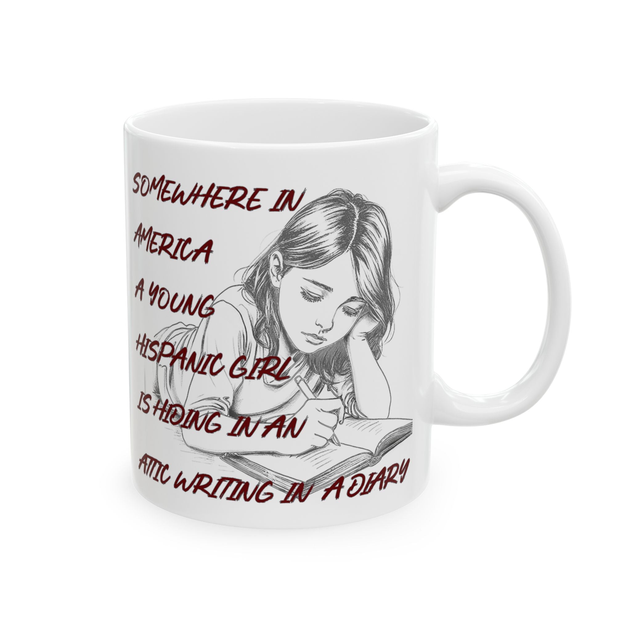 SOMEWHERE IN AMERICA CERAMIC MUG/WHITE