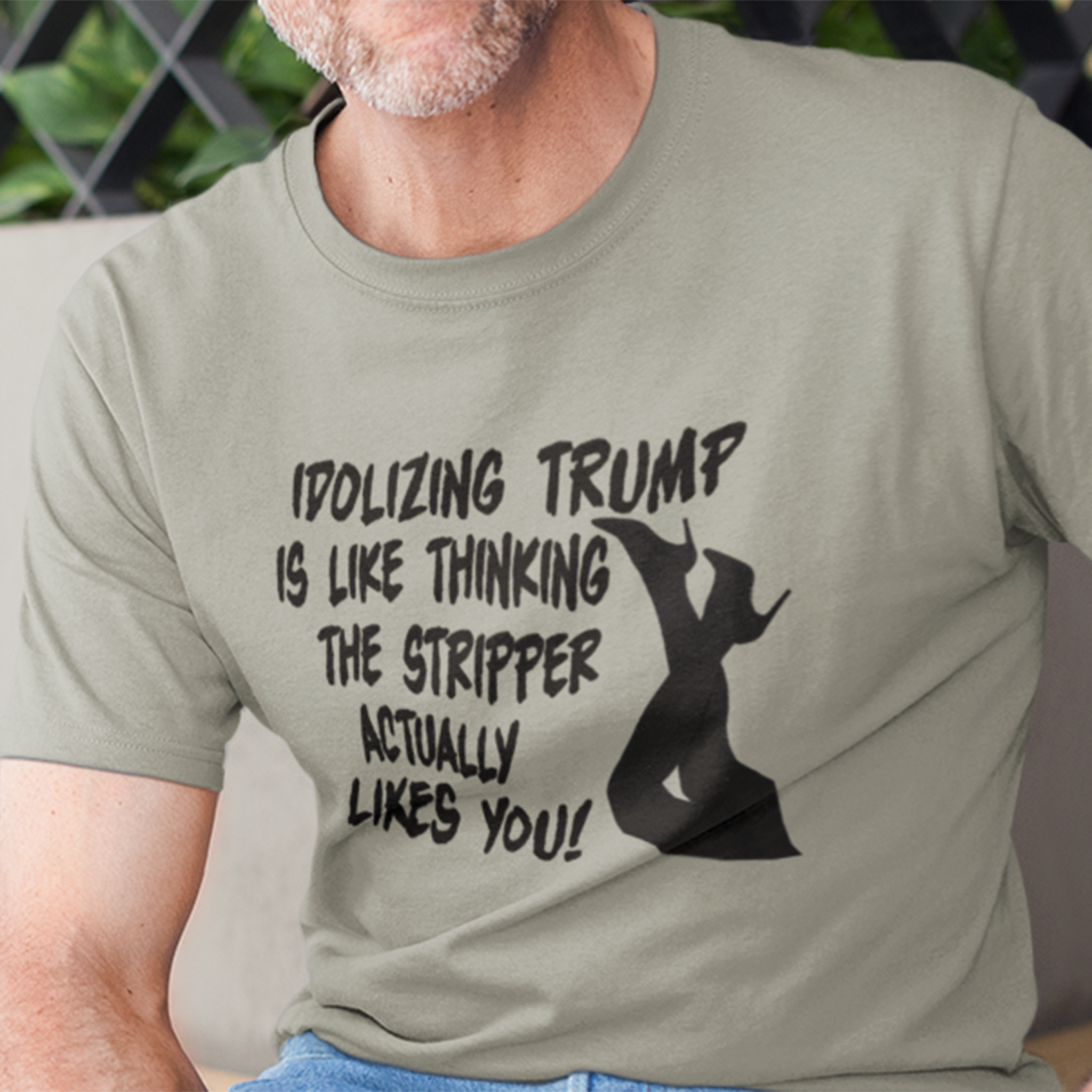 STRIPPER T-SHIRT/ATHLETIC HEATHER