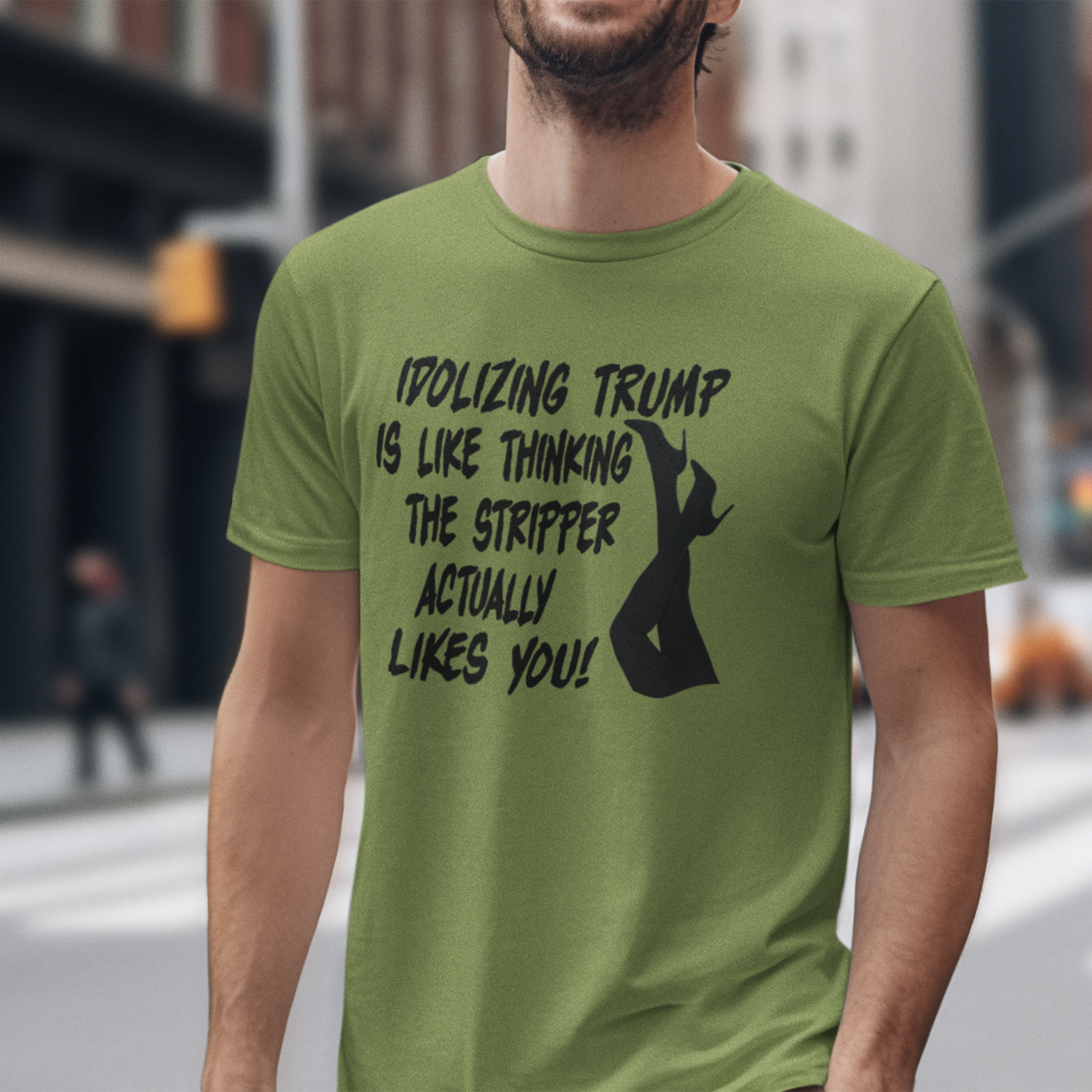 STRIPPER T-SHIRT/HEATHER GREEN