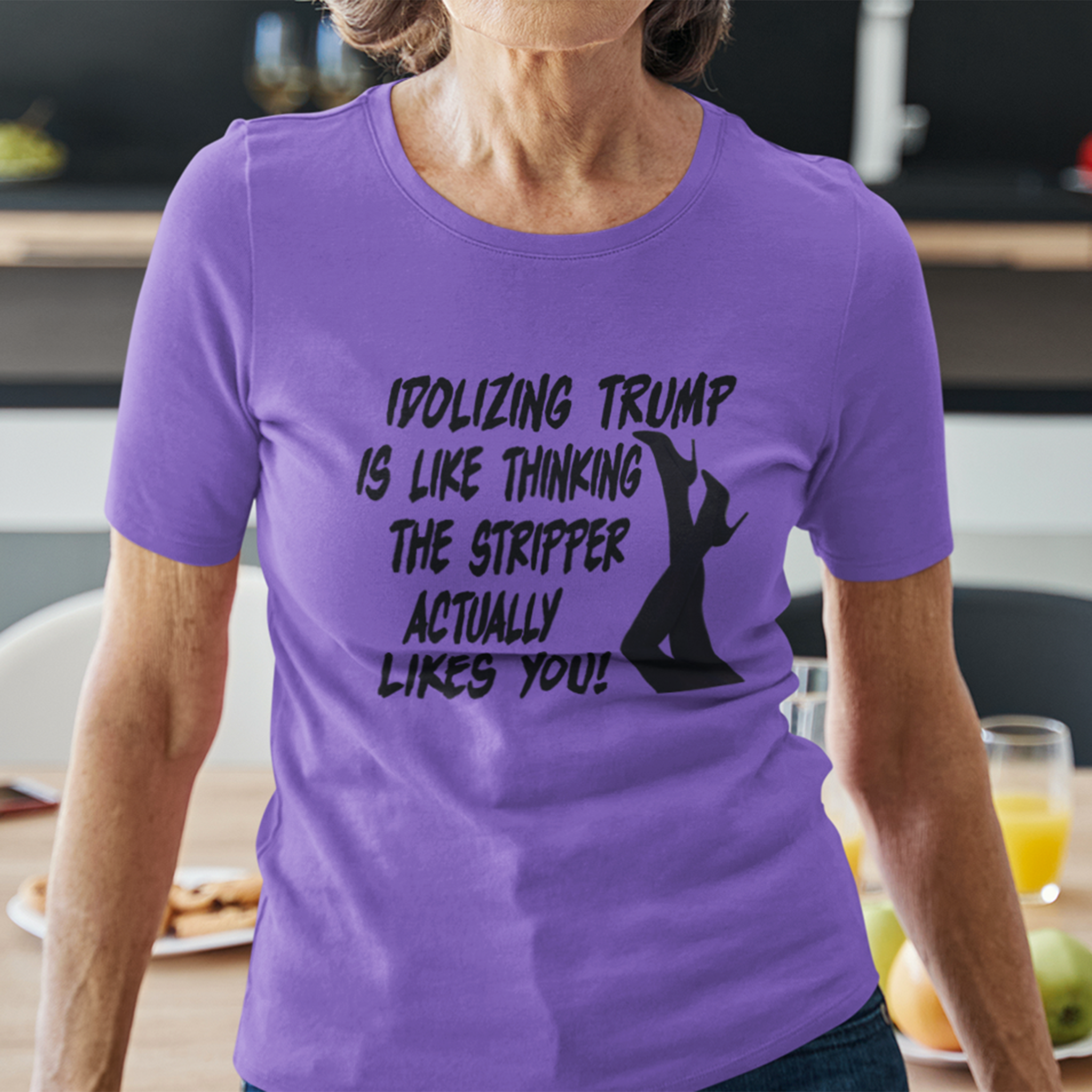 STRIPPER T-SHIRT/HEATHER TEAM PURPLE