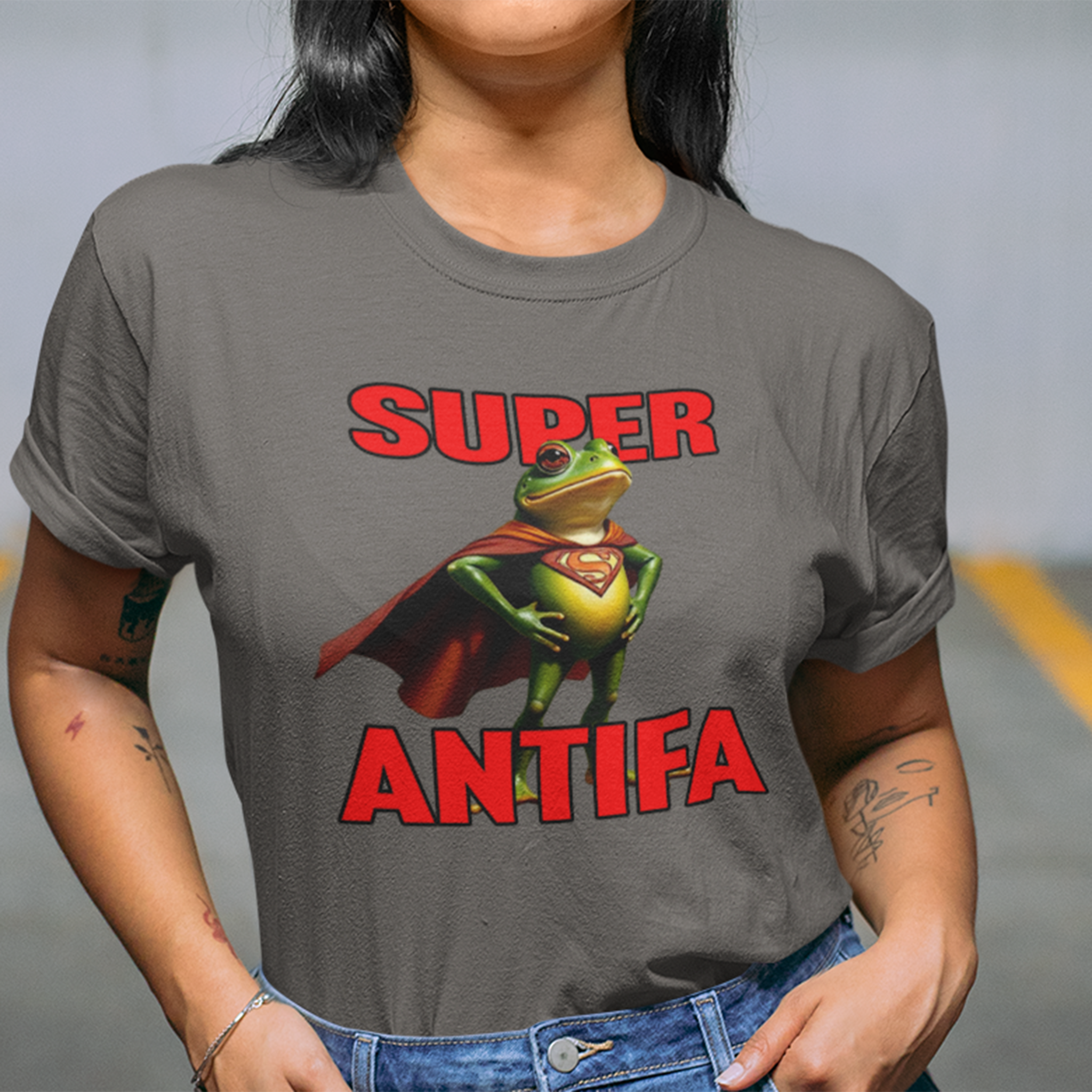 SUPER ANTIFA T-SHIRT/ASPHALT