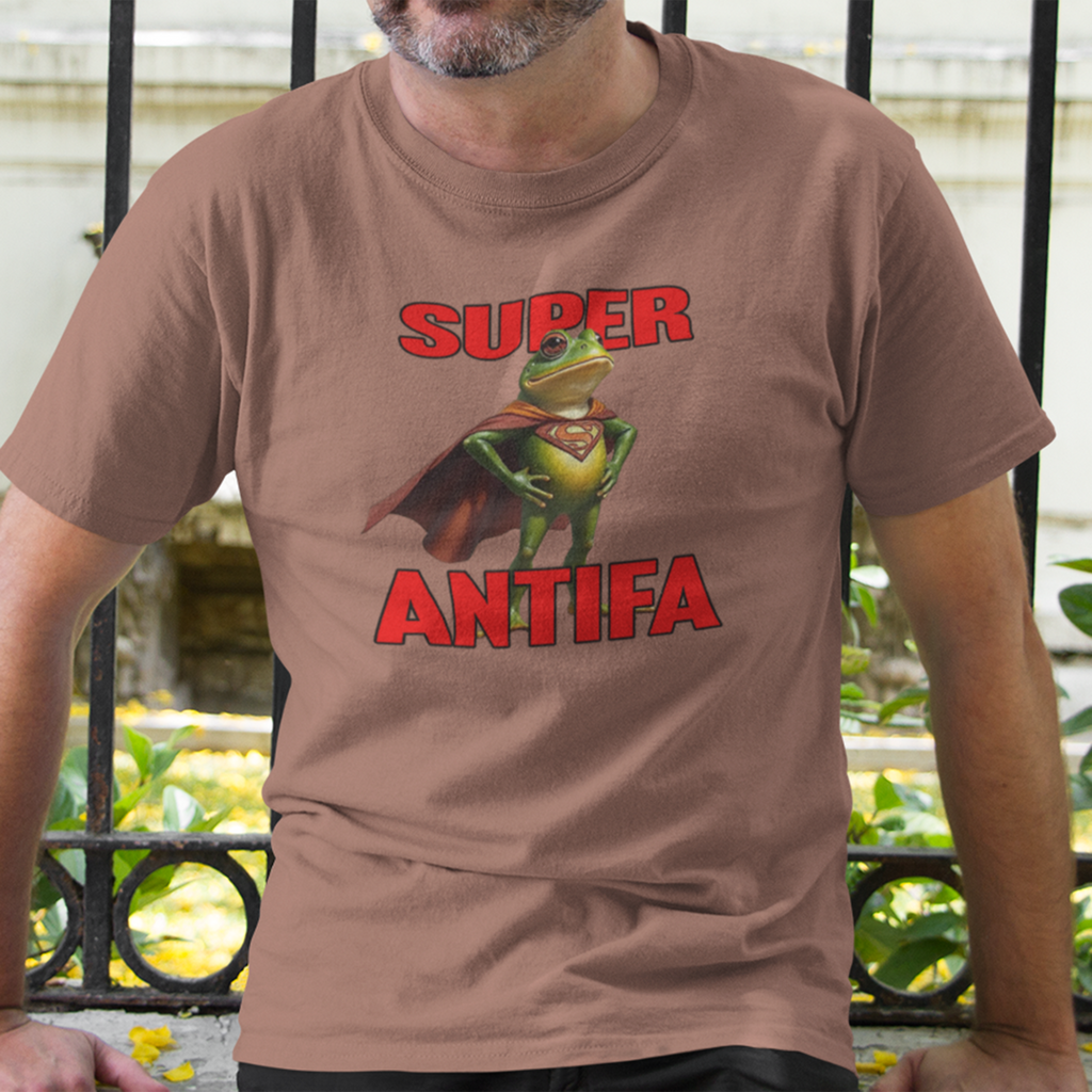 SUPER ANTIFA T-SHIRT/HEATHER CLAY