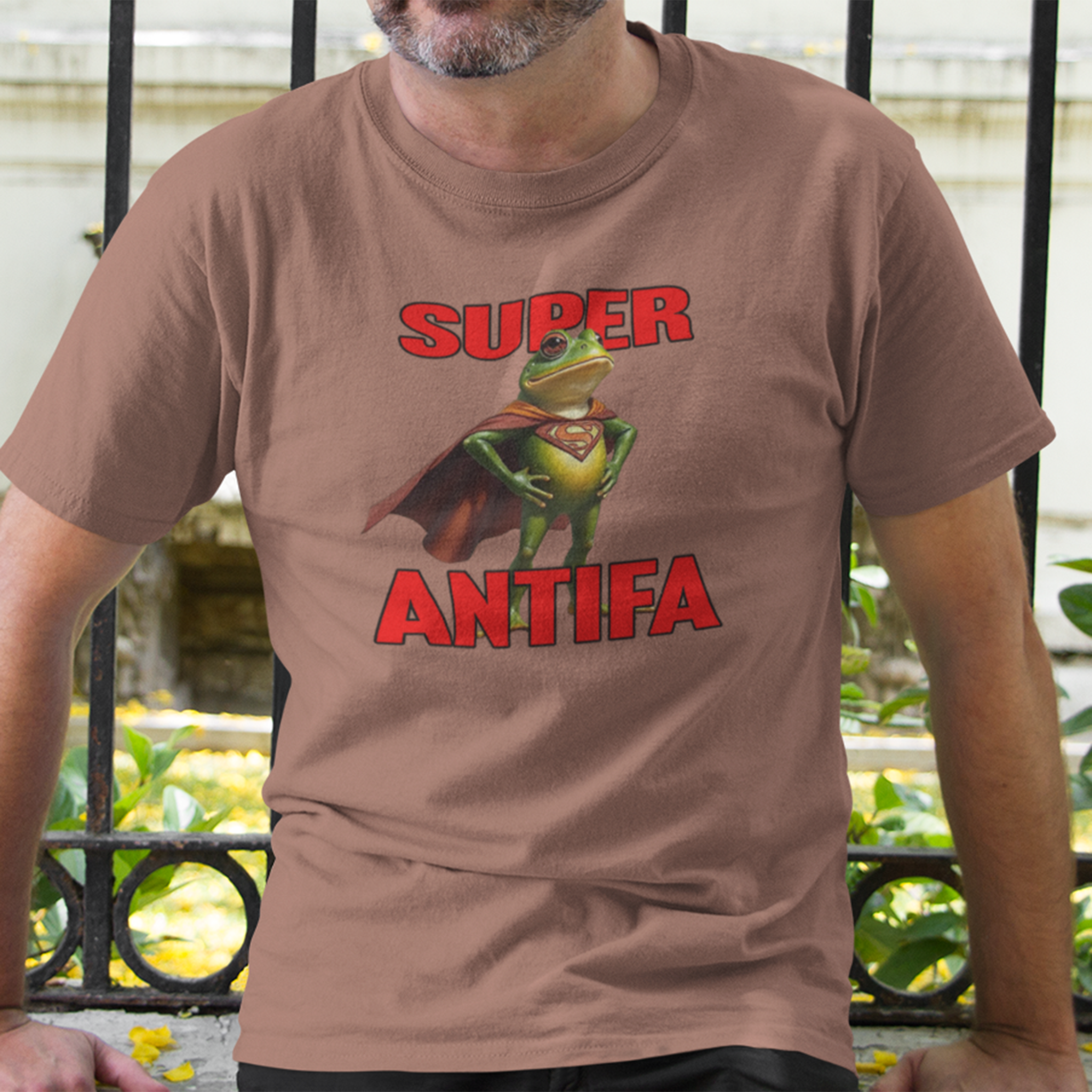 SUPER ANTIFA T-SHIRT/HEATHER CLAY