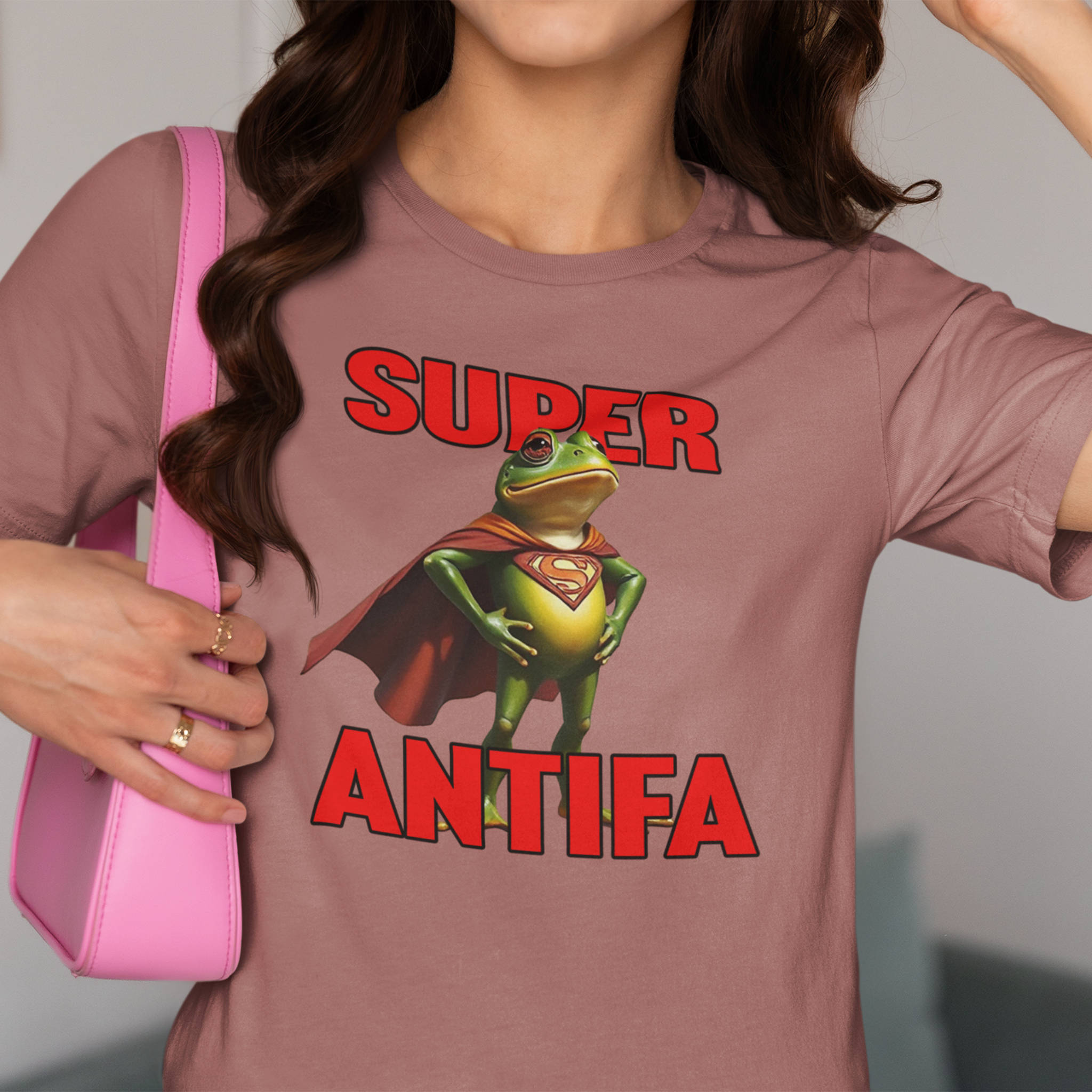 SUPER ANTIFA T-SHIRT/HEATHER MAUVE