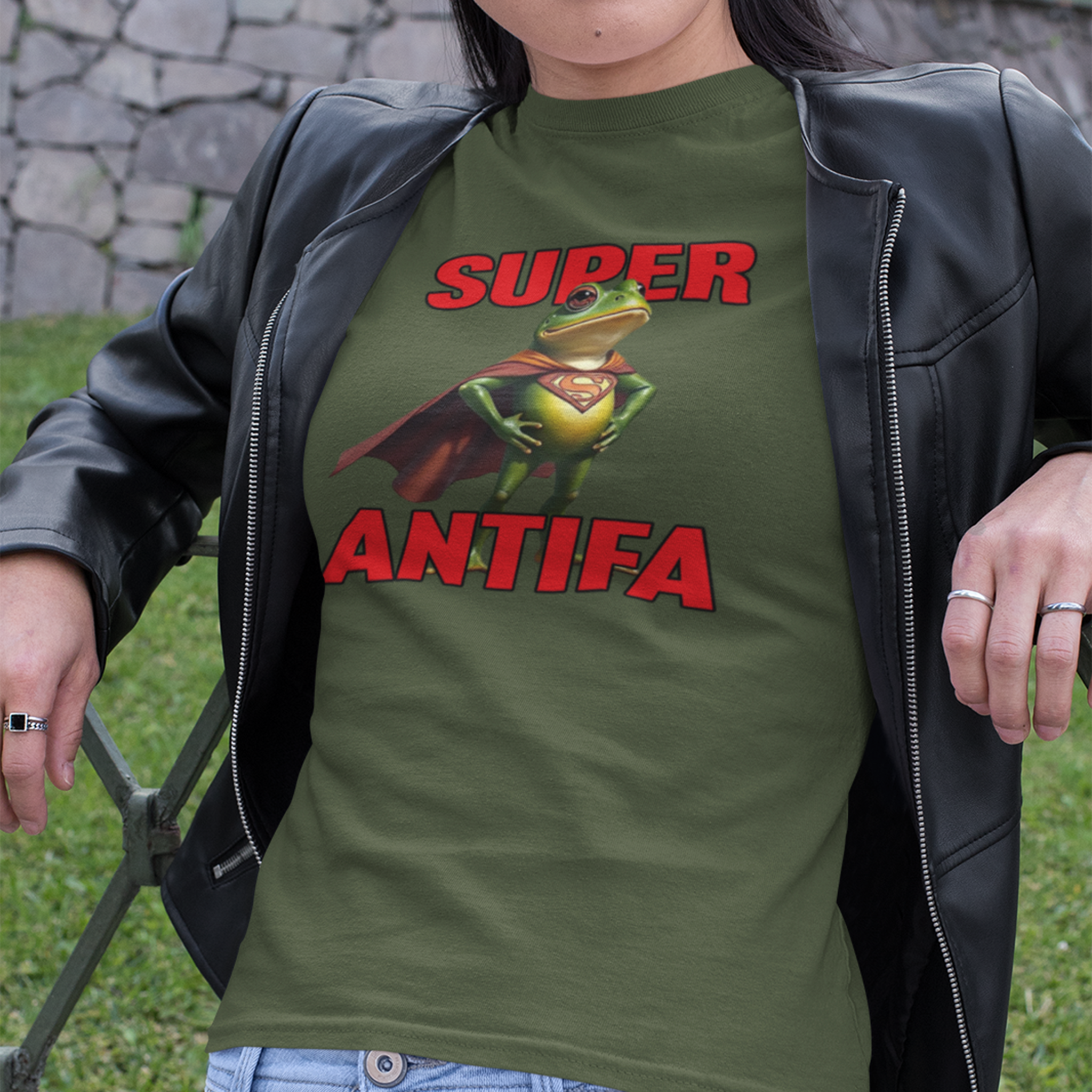 SUPER ANTIFA T-SHIRT/OLIVE