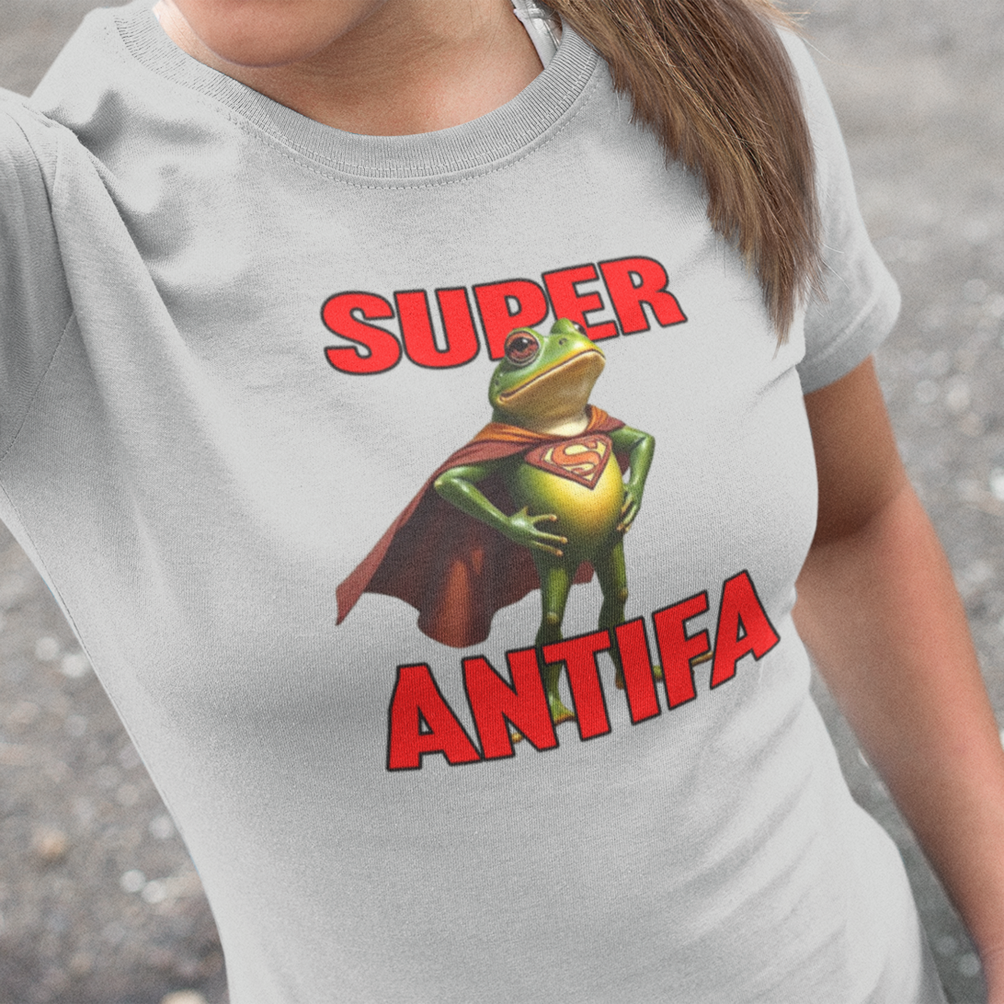 SUPER ANTIFA T-SHIRT/SILVER