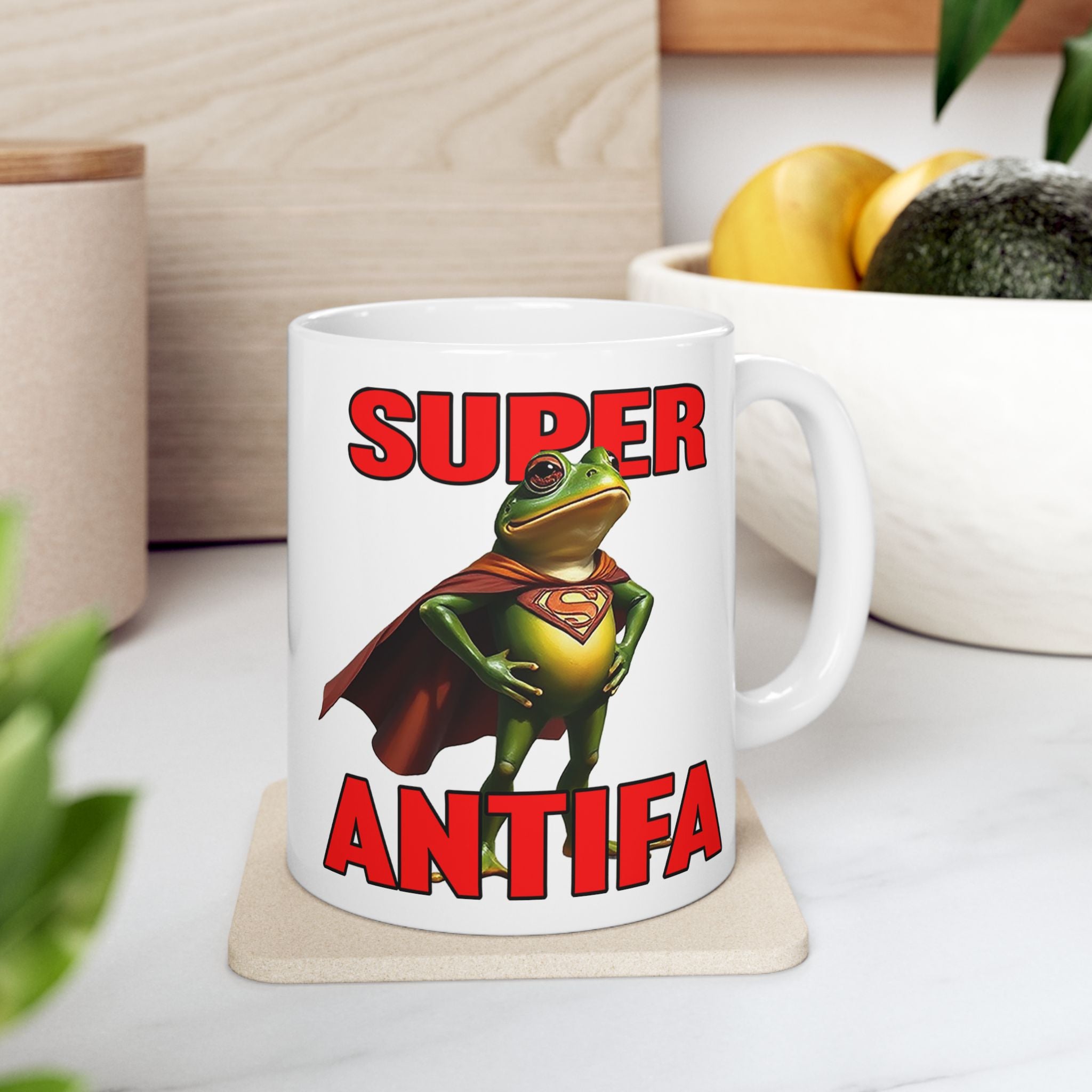 SUPER ANTIFA CERAMIC MUG/WHITE