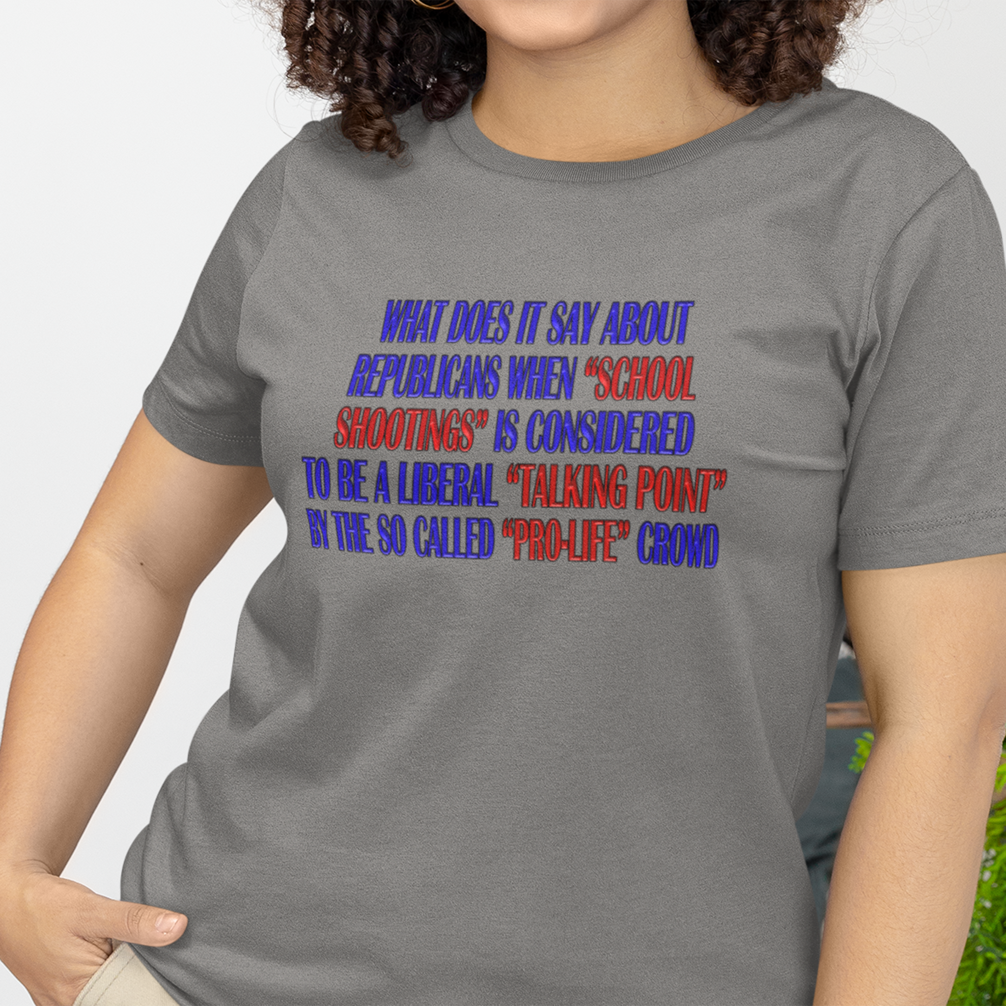 TALKING POINT T-SHIRT/DEEP HEATHER