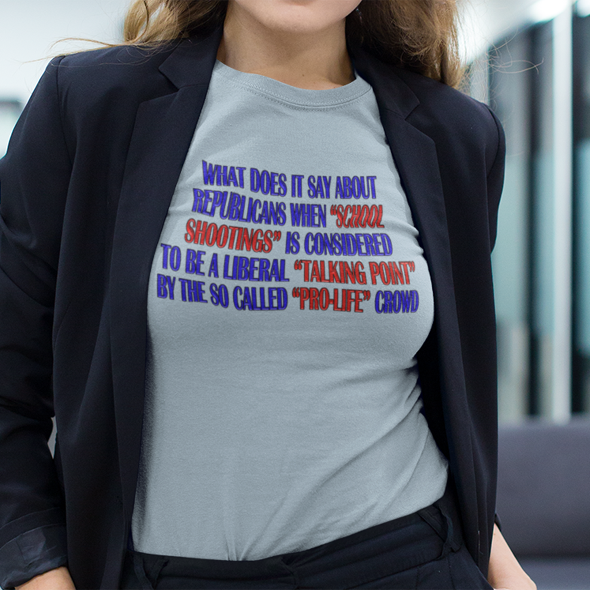 TALKING POINT T-SHIRT/LIGHT BLUE