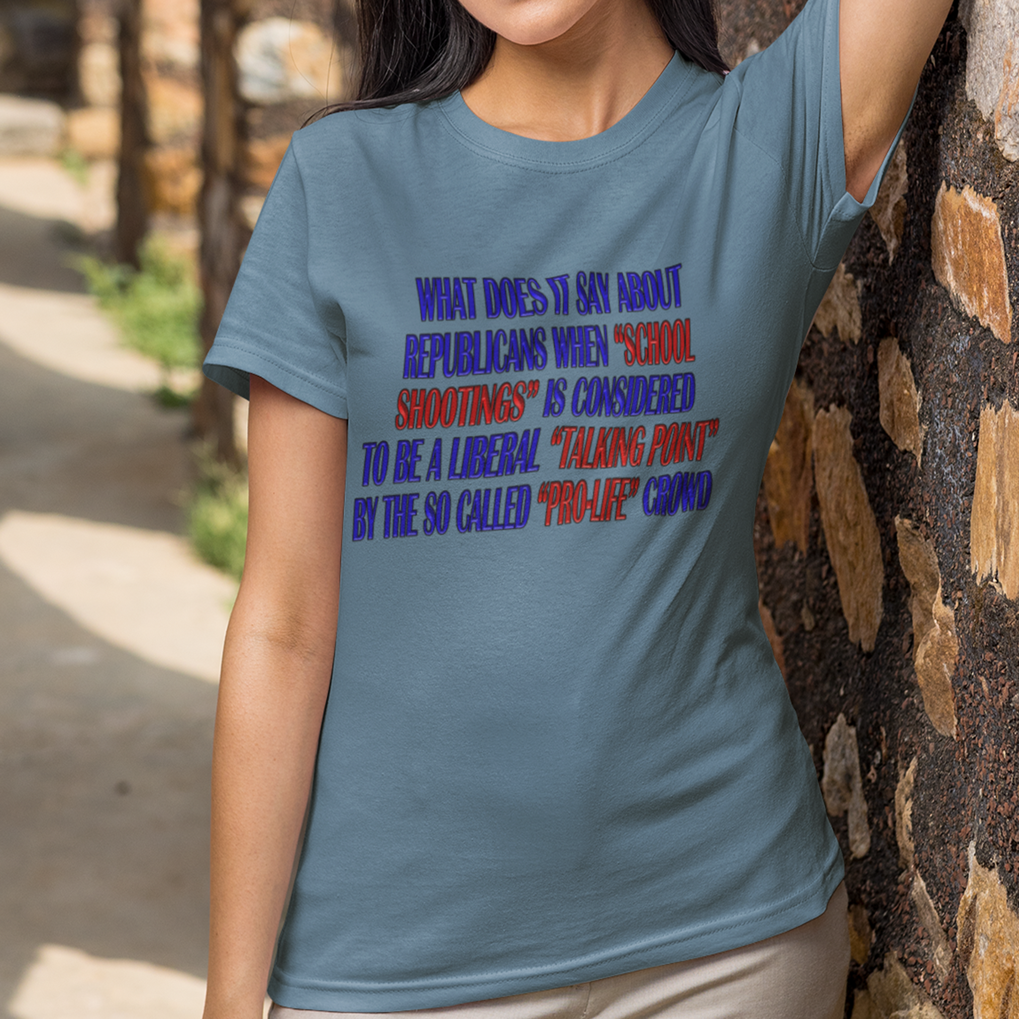 TALKING POINT T-SHIRT/STEEL BLUE