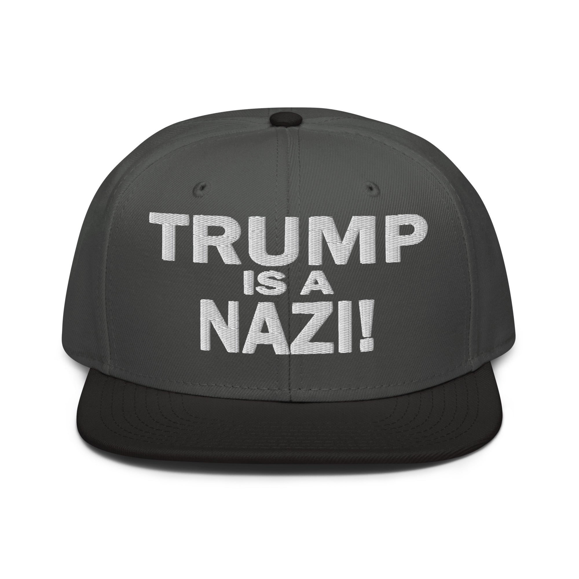 TRUMP IS A NAZI SNAPBACK CAP/Black/Charcoal gray/Charcoal gray