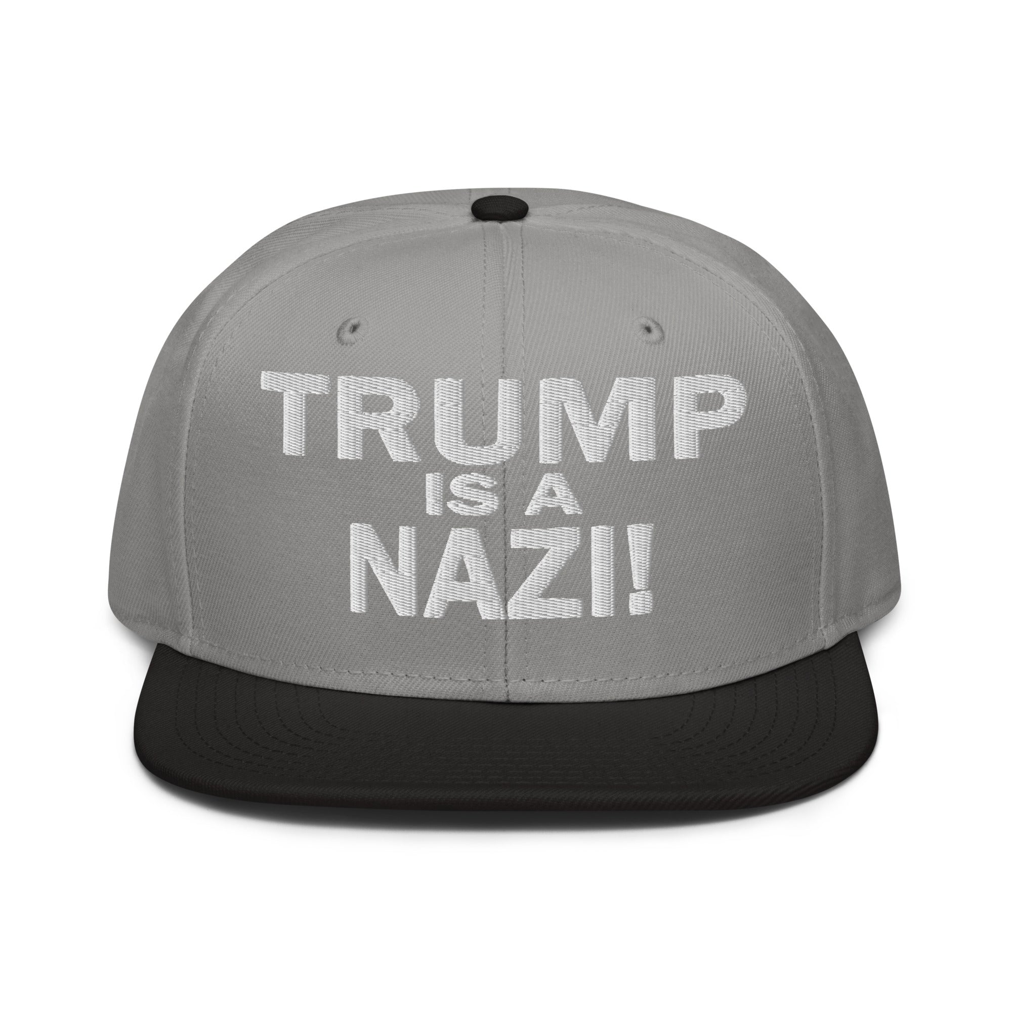 TRUMP IS A NAZI SNAPBACK CAP/Black/Gray/Gray