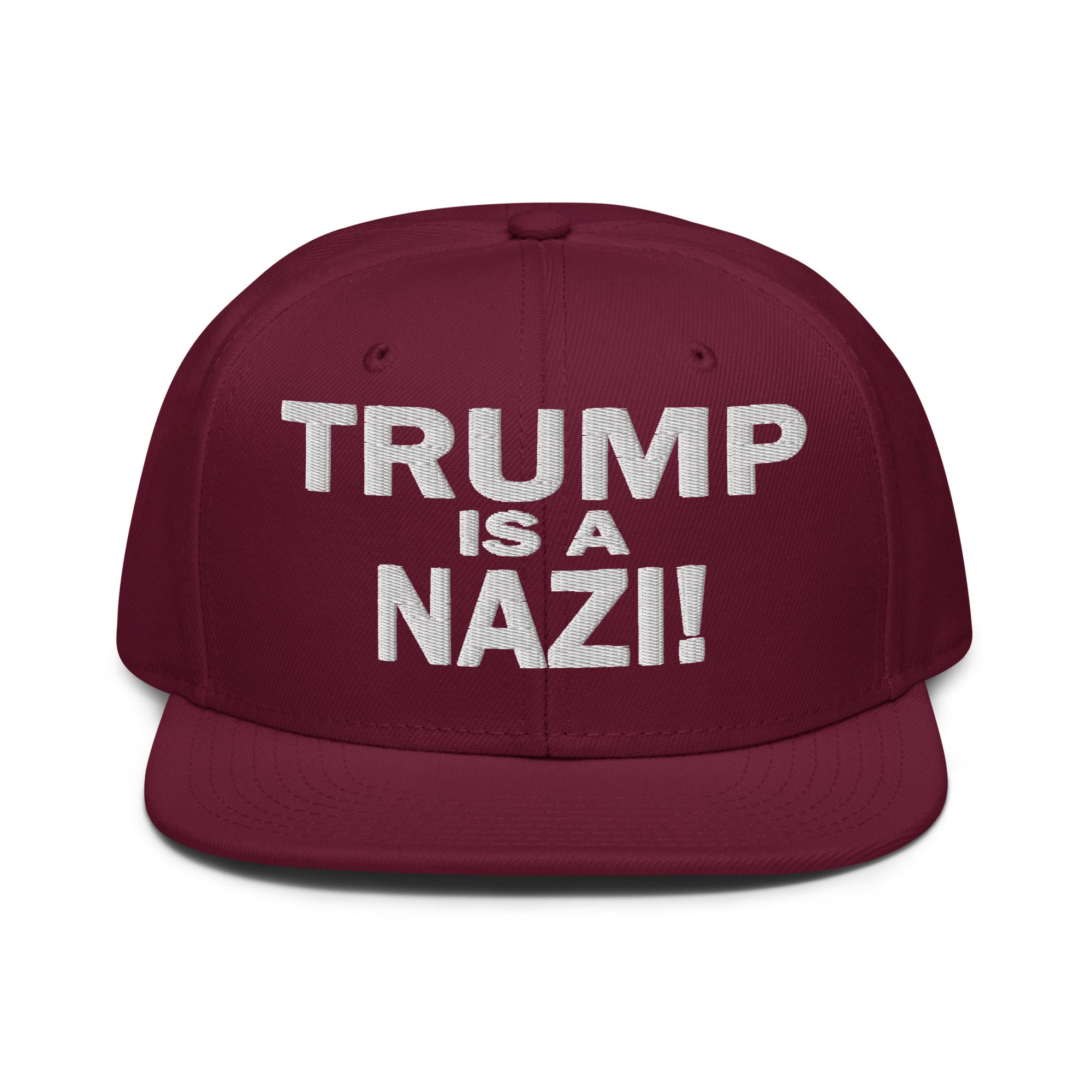 TRUMP IS A NAZI SNAPBACK CAP/Burgundy maroon