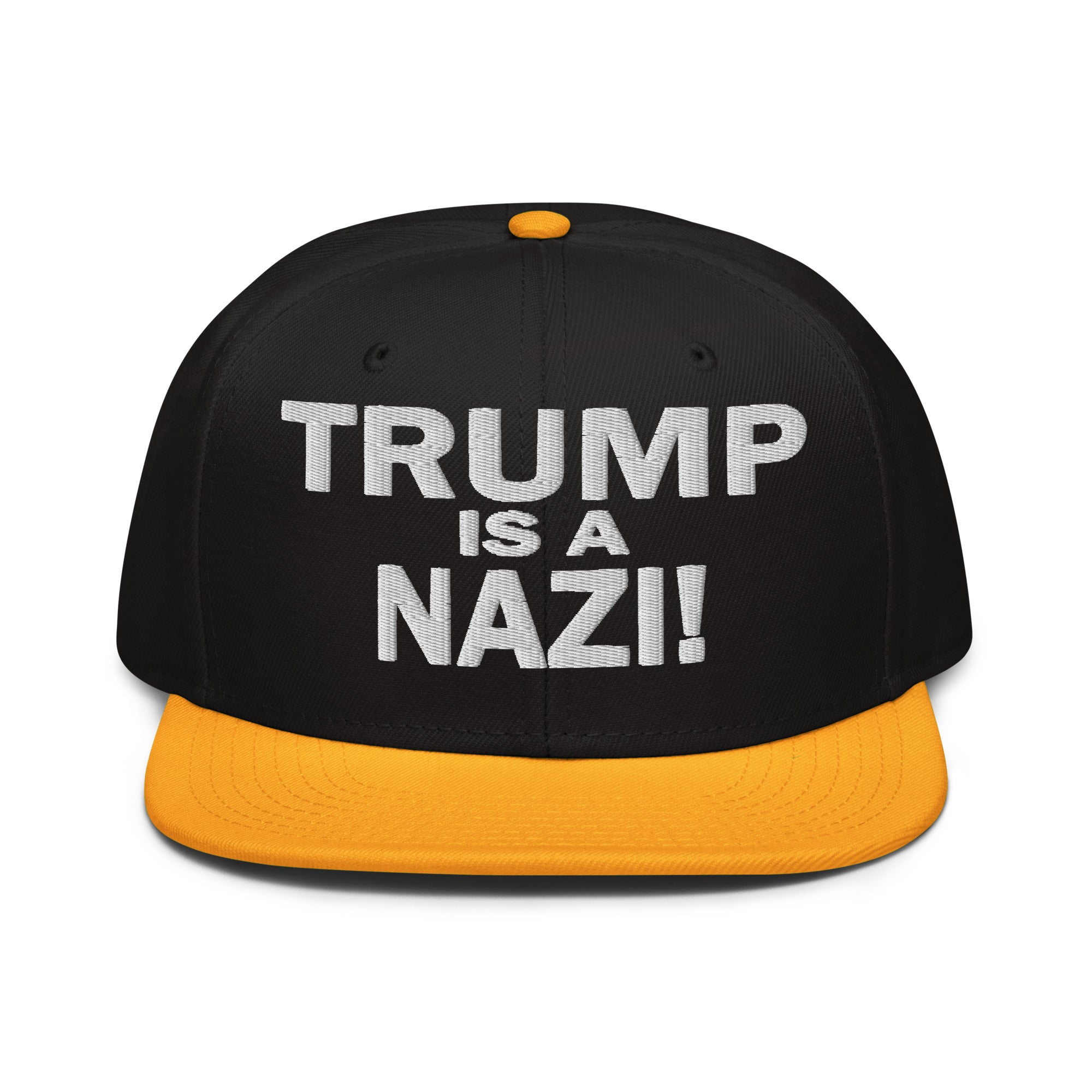 TRUMP IS A NAZI SNAPBACK CAP/Gold/Black/Black