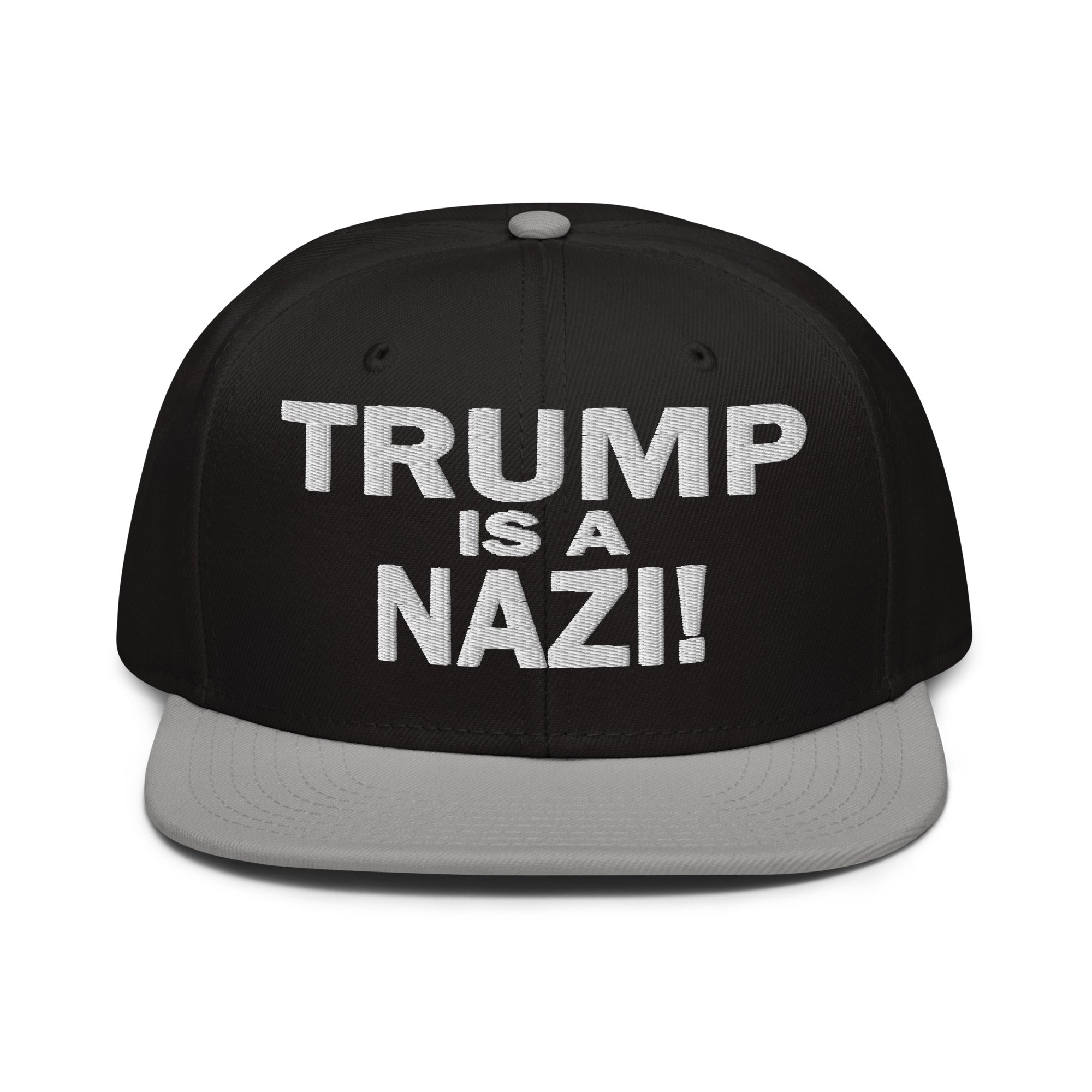 TRUMP IS A NAZI SNAPBACK CAP/Gray/Black/Black
