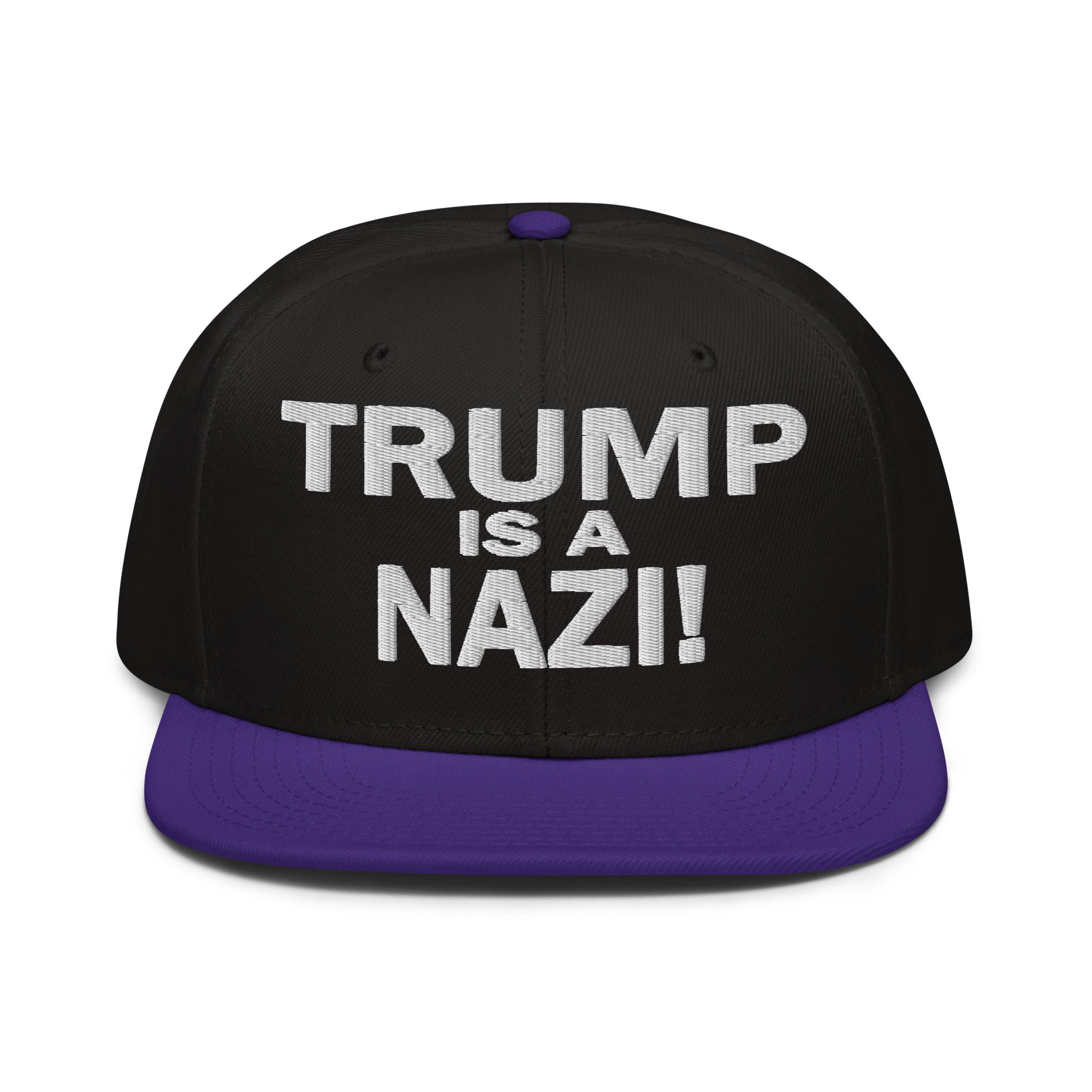 TRUMP IS A NAZI SNAPBACK CAP/Purple/Black/Black