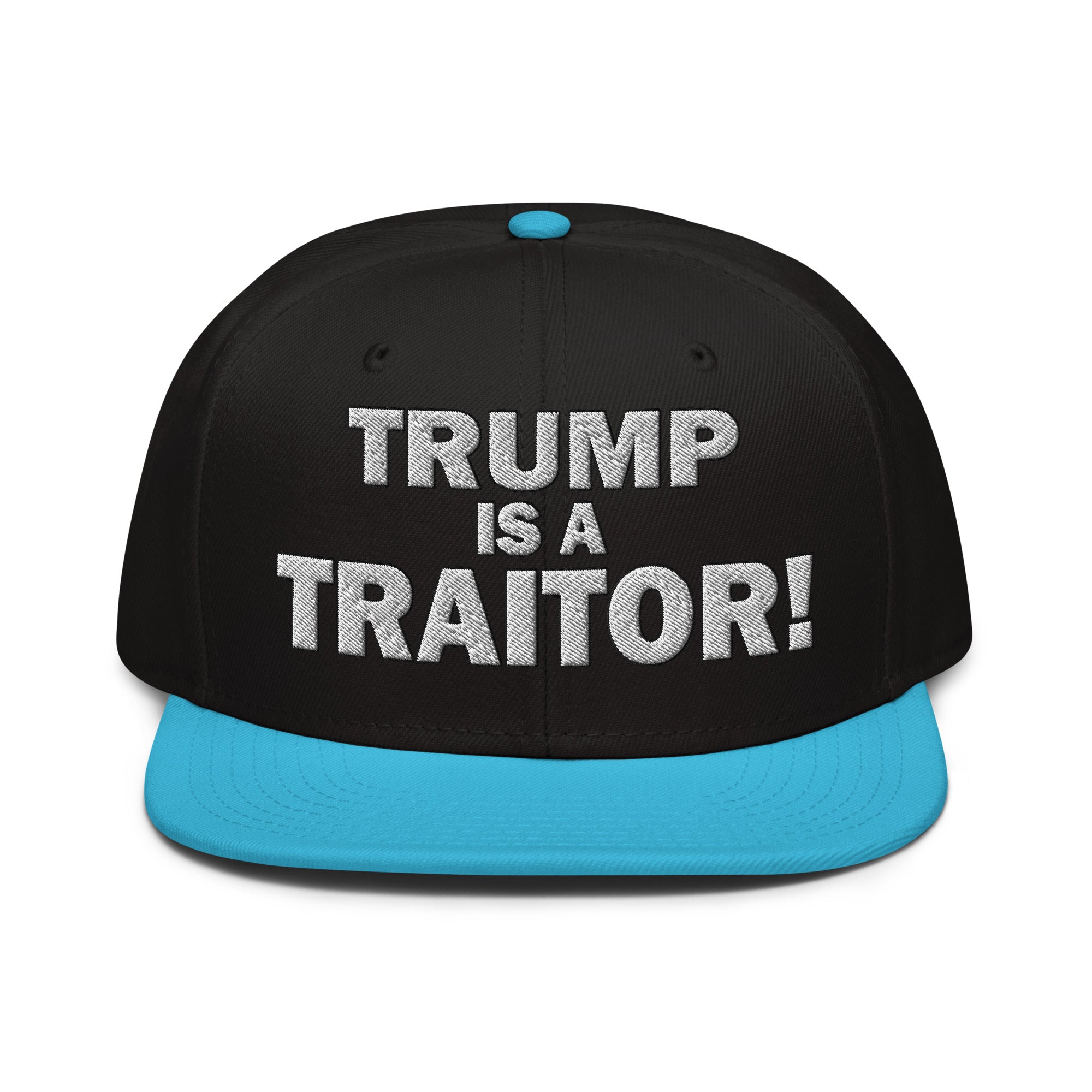 TRUMP IS A TRAITOR SNAPBACK CAP/Aqua blue/Black/Black