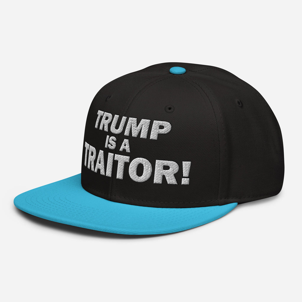 TRUMP IS A TRAITOR SNAPBACK CAP/Aqua blue/Black/Black