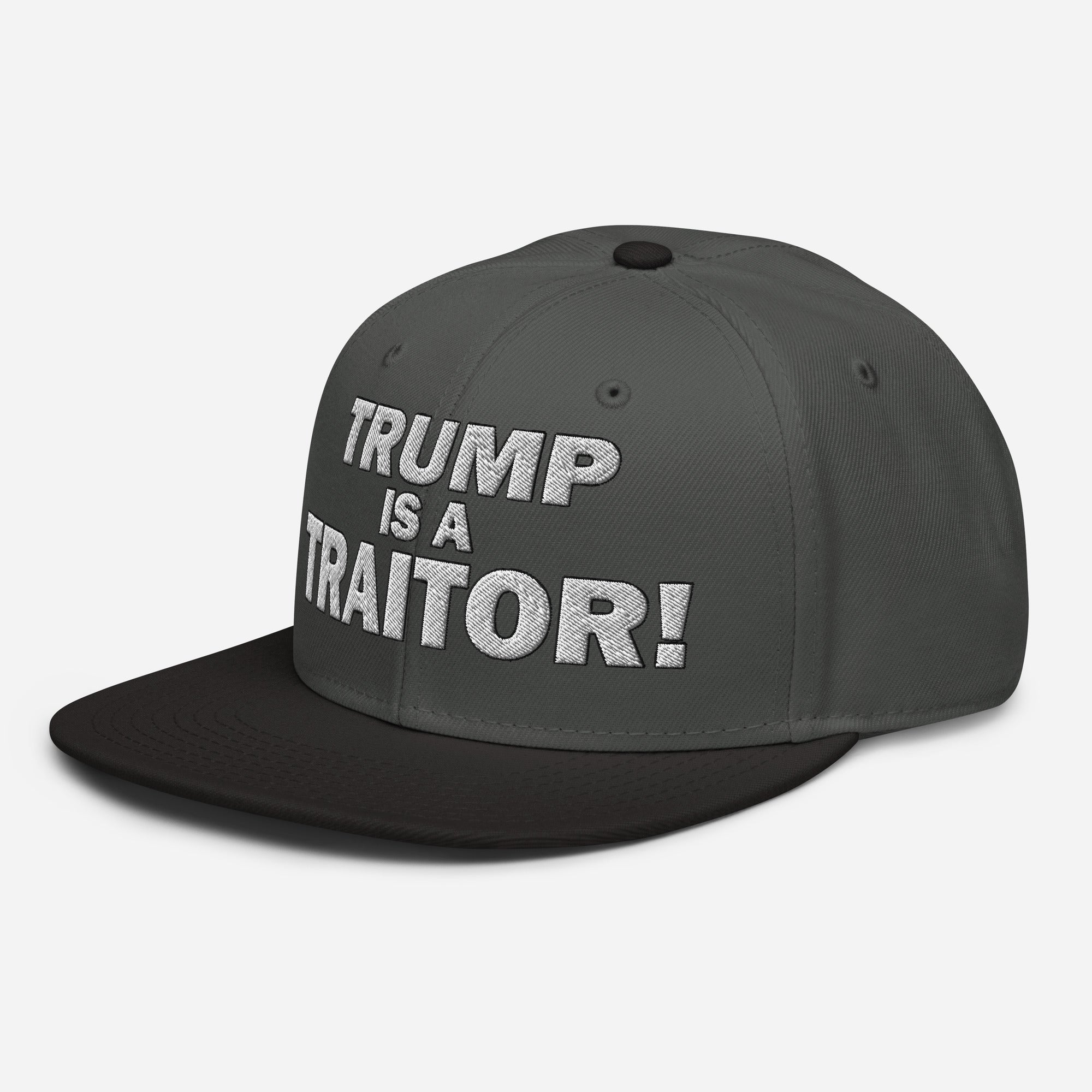 TRUMP IS A TRAITOR SNAPBACK CAP/Black/Charcoal gray/Charcoal gray
