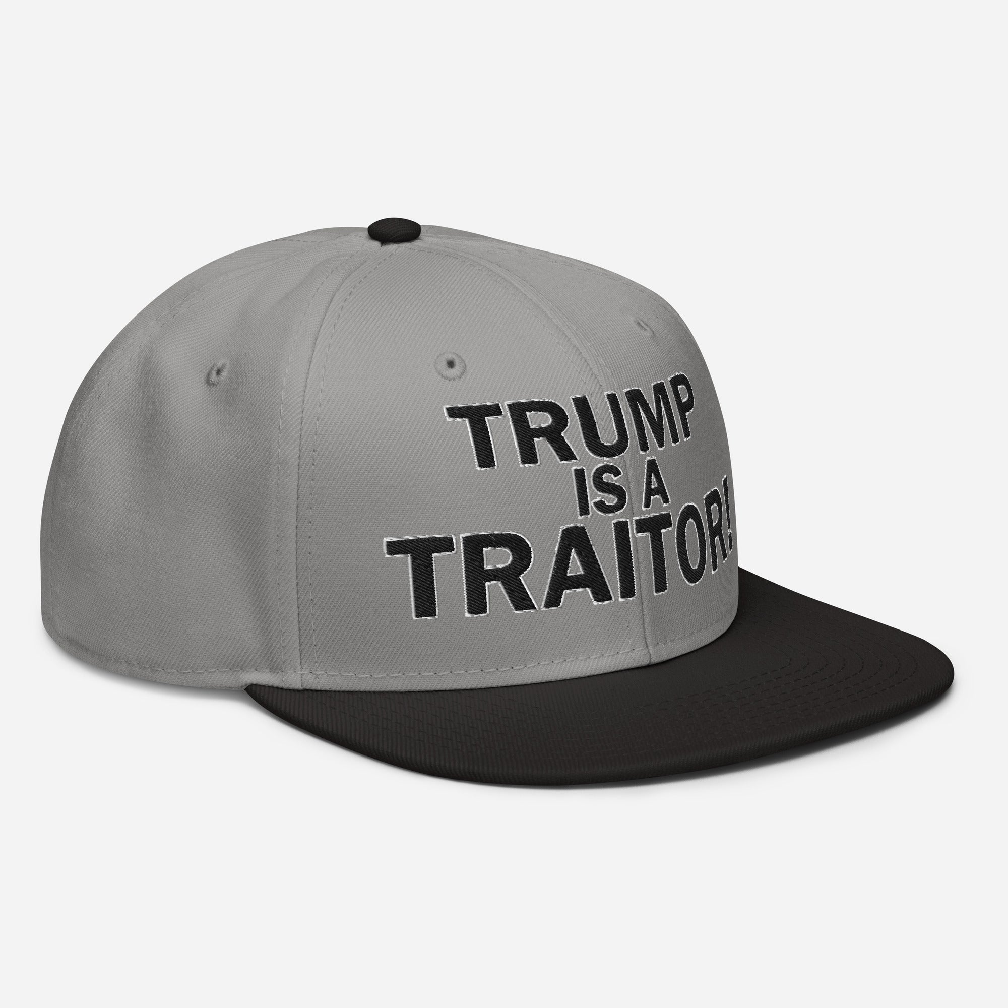 TRUMP IS A TRAITOR SNAPBACK CAP/Black/Gray/Gray