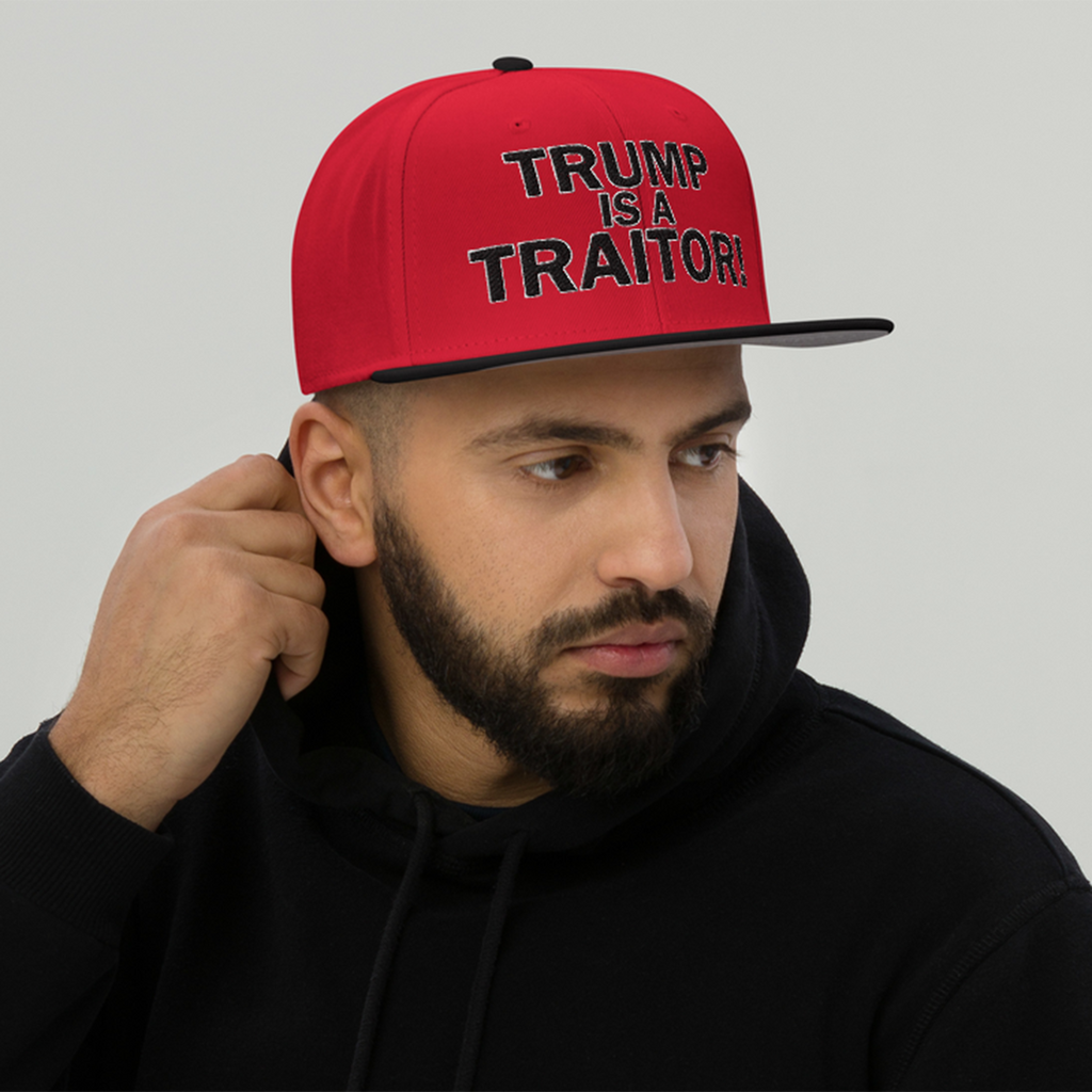 TRUMP IS A TRAITOR SNAPBACK CAP/Black/Red/Red
