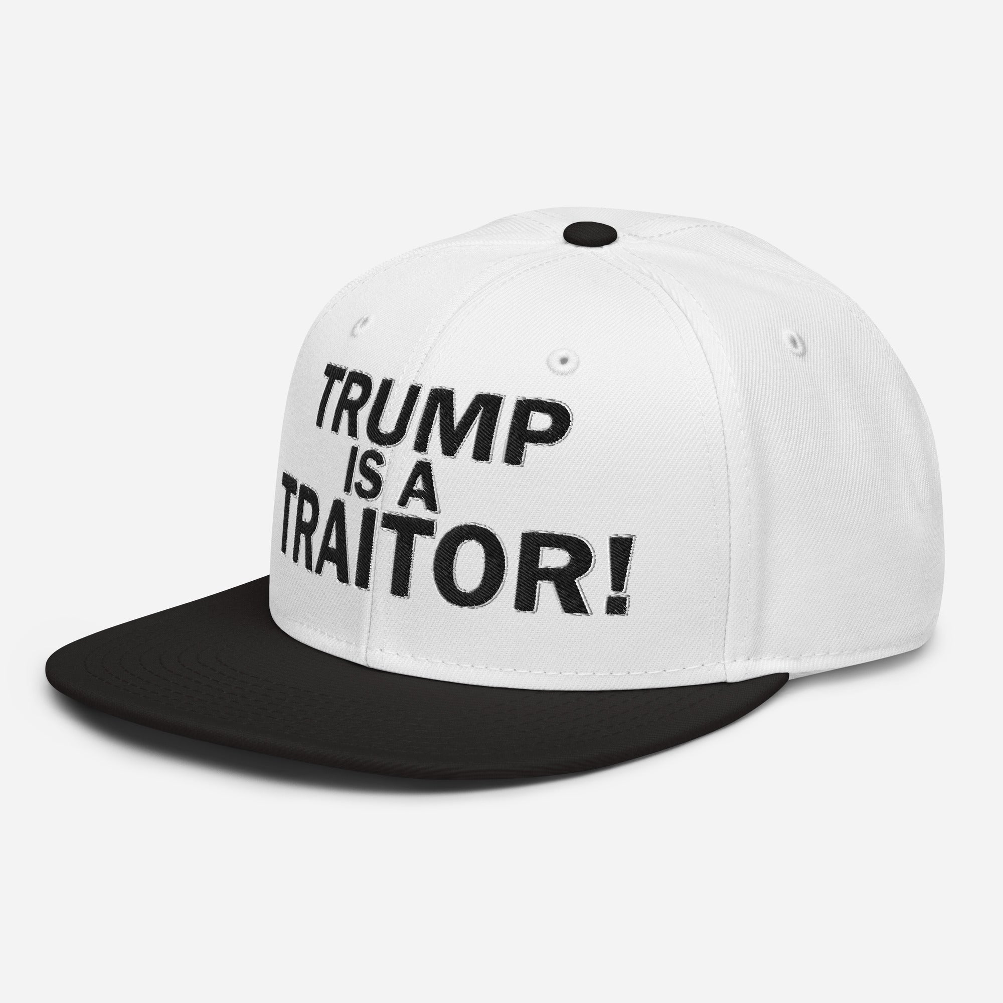 TRUMP IS A TRAITOR SNAPBACK CAP/Black/White/White