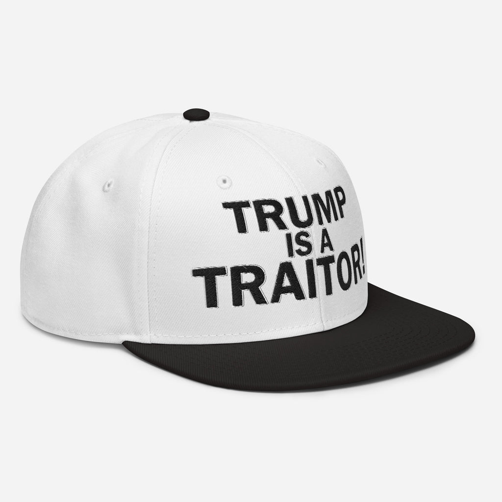 TRUMP IS A TRAITOR SNAPBACK CAP/Black/White/White