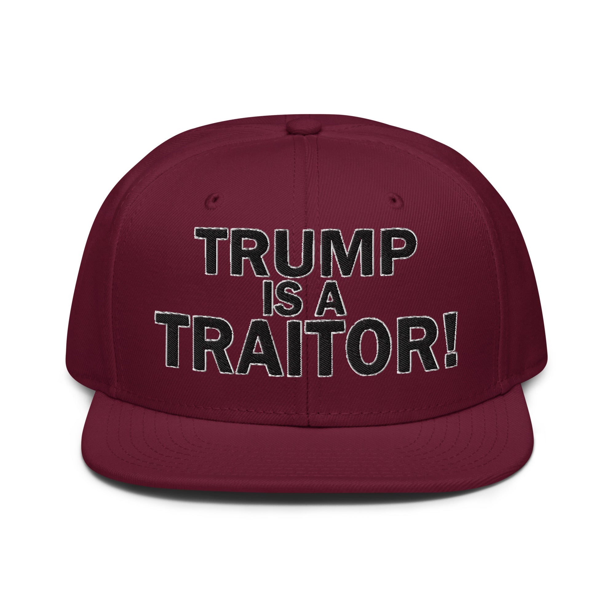 TRUMP IS A TRAITOR SNAPBACK CAP/Burgundy maroon