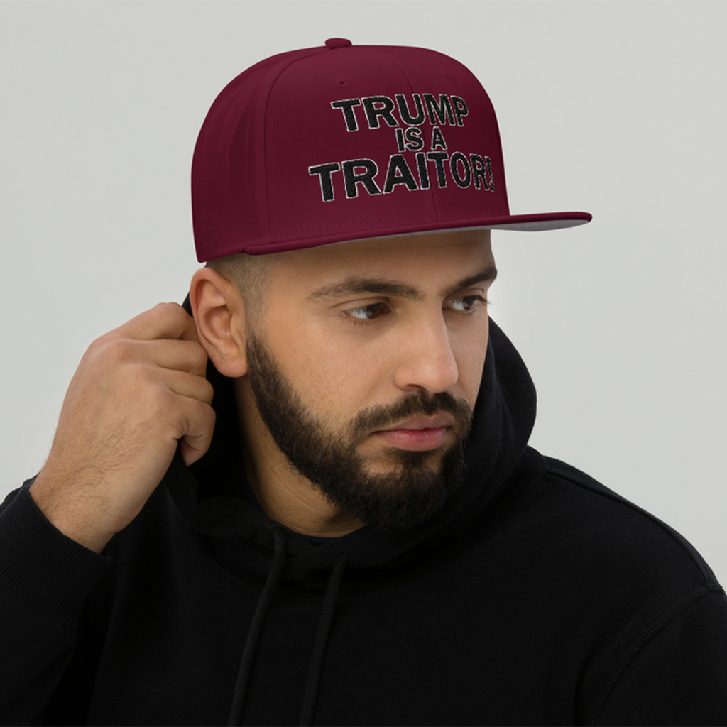 TRUMP IS A TRAITOR SNAPBACK CAP/Burgundy maroon
