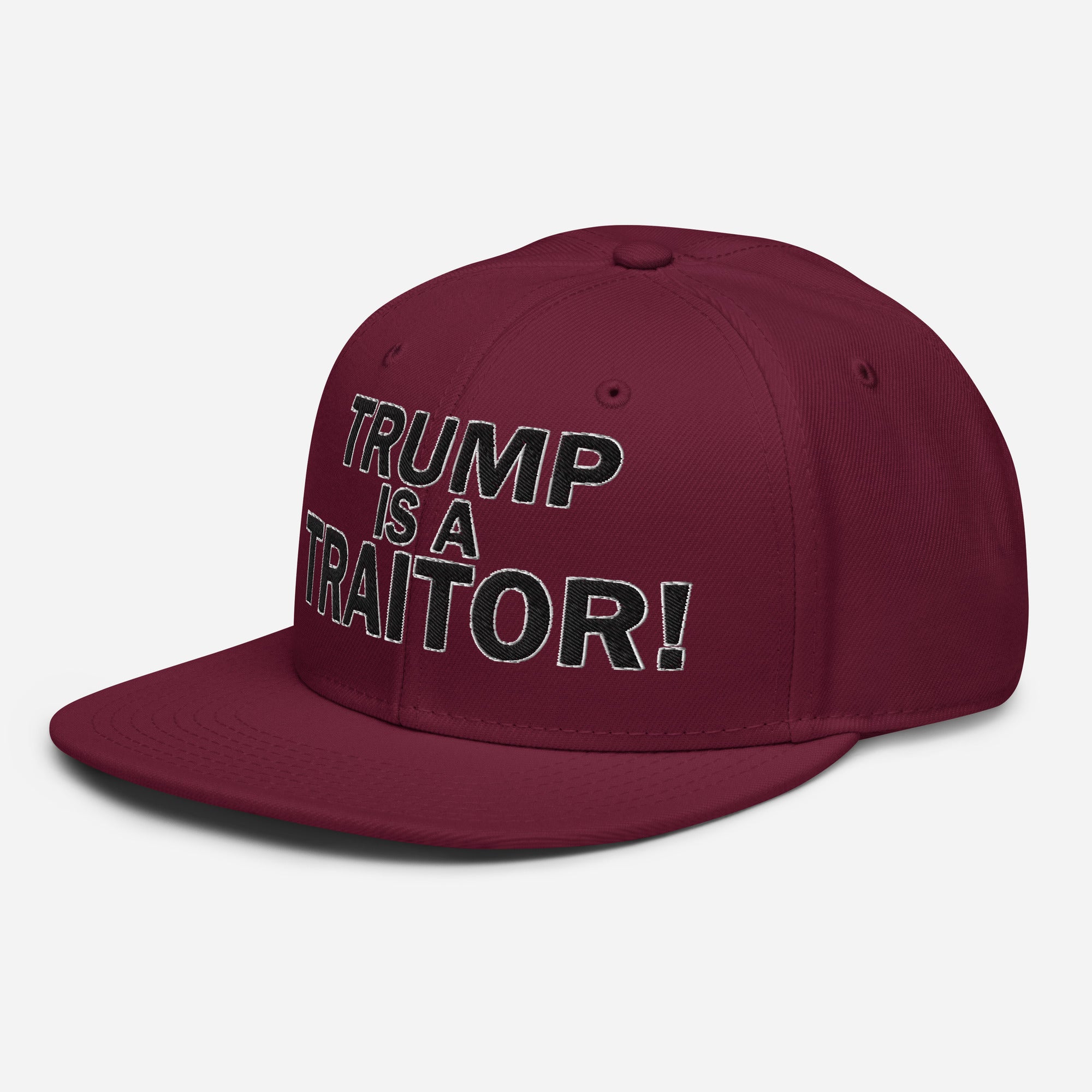 TRUMP IS A TRAITOR SNAPBACK CAP/Burgundy maroon