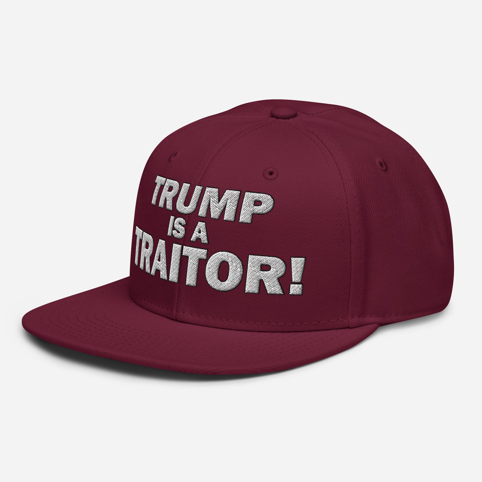 TRUMP IS A TRAITOR SNAPBACK CAP/Burgundy maroon