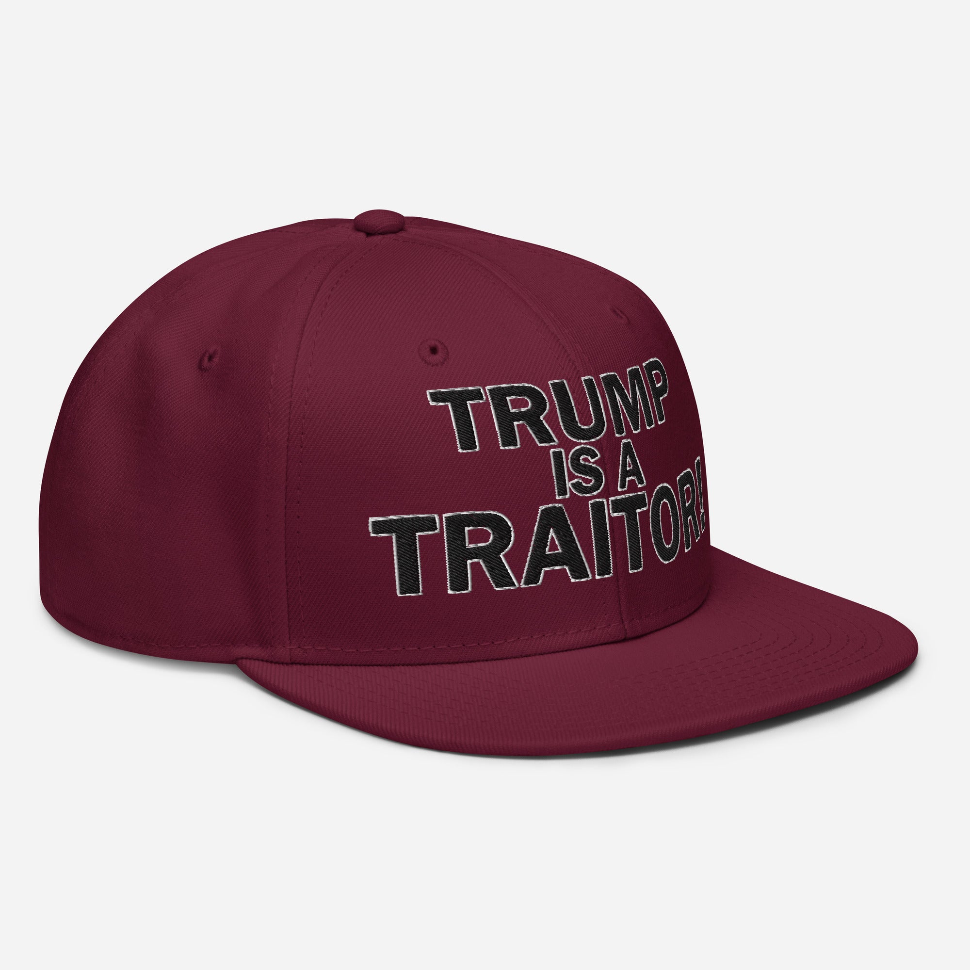 TRUMP IS A TRAITOR SNAPBACK CAP/Burgundy maroon