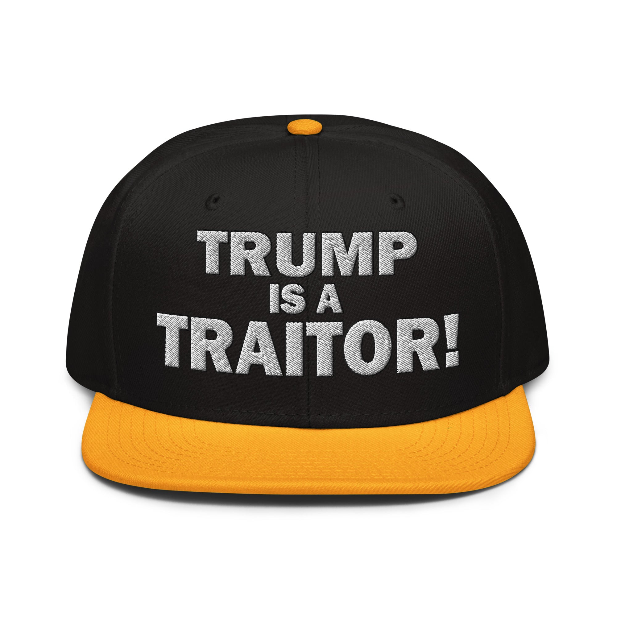 TRUMP IS A TRAITOR SNAPBACK CAP/Gold/Black/Black
