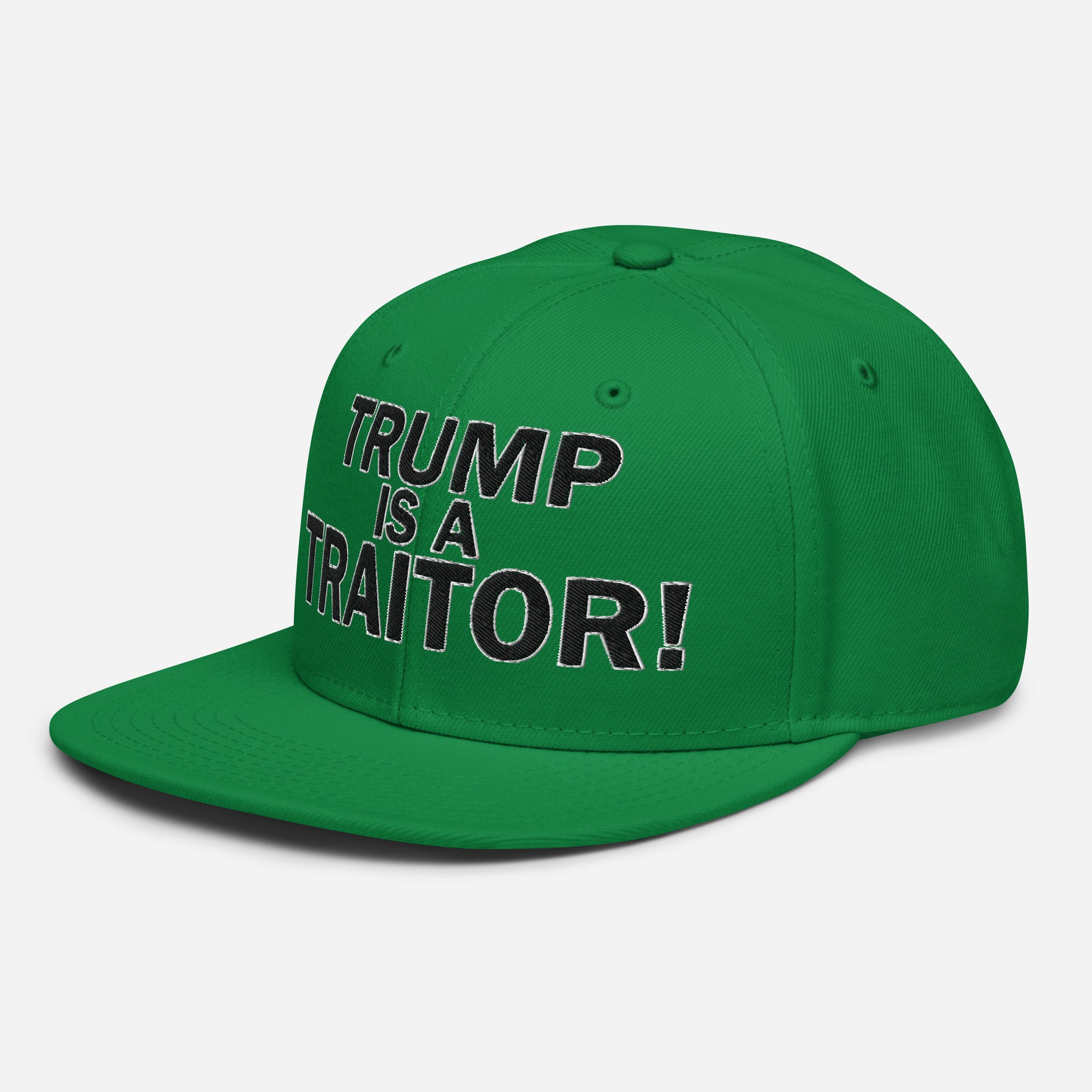 TRUMP IS A TRAITOR SNAPBACK CAP/Kelly green