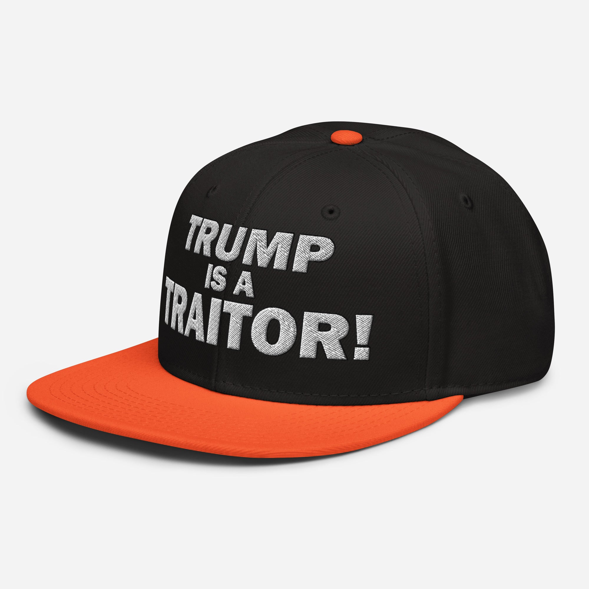 TRUMP IS A TRAITOR SNAPBACK CAP/Orange/Black/Black