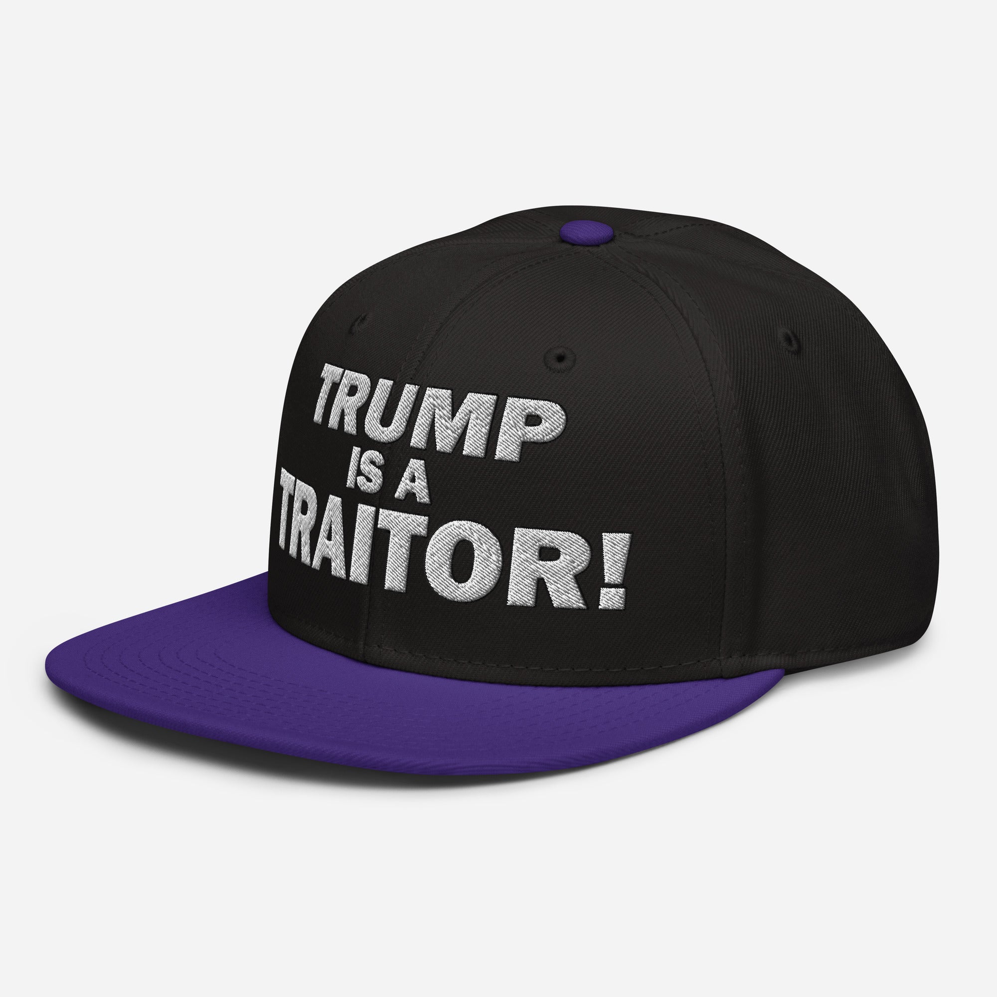 TRUMP IS A TRAITOR SNAPBACK CAP/Purple/Black/Black