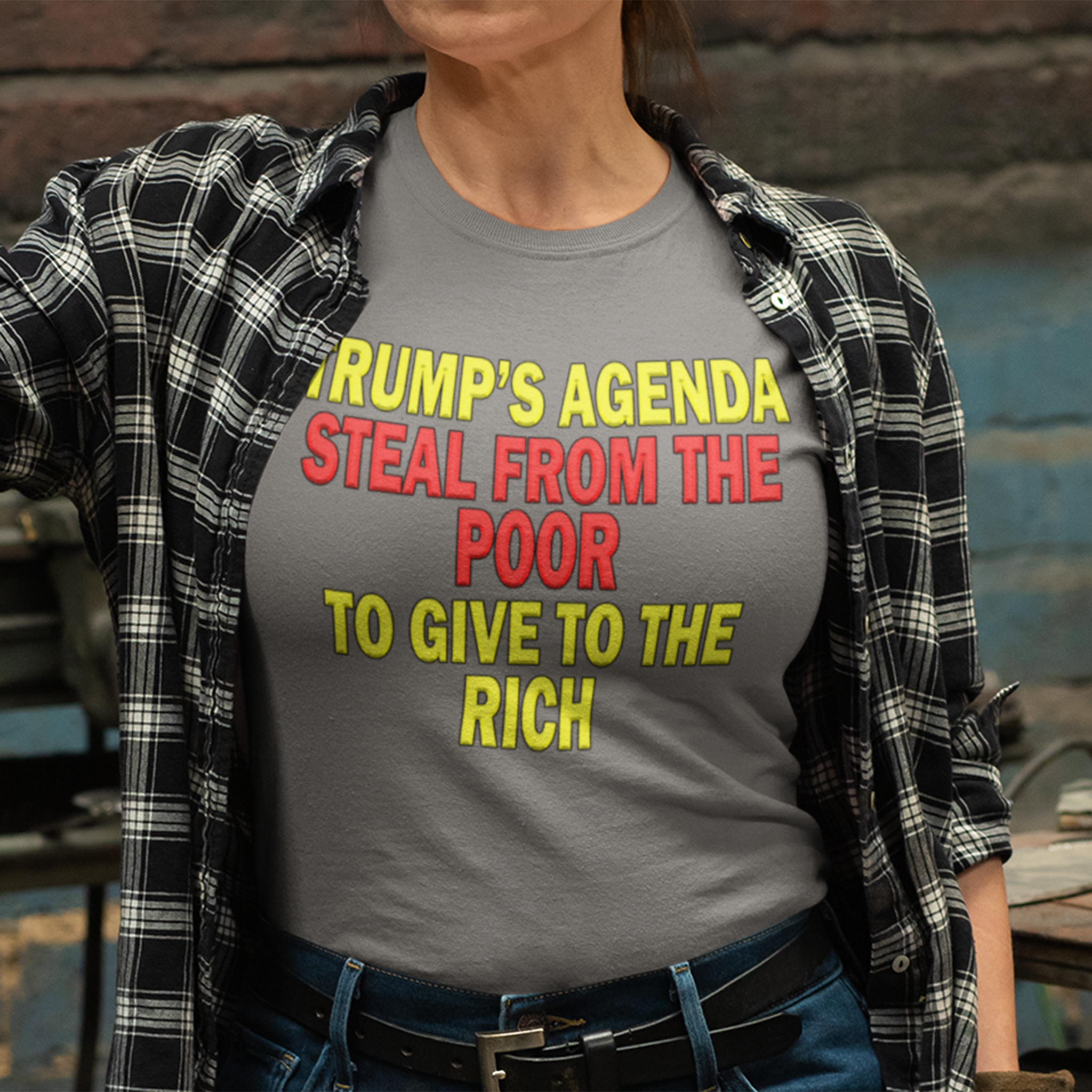TRUMP'S AGENDA T-SHIRT/ASPHALT